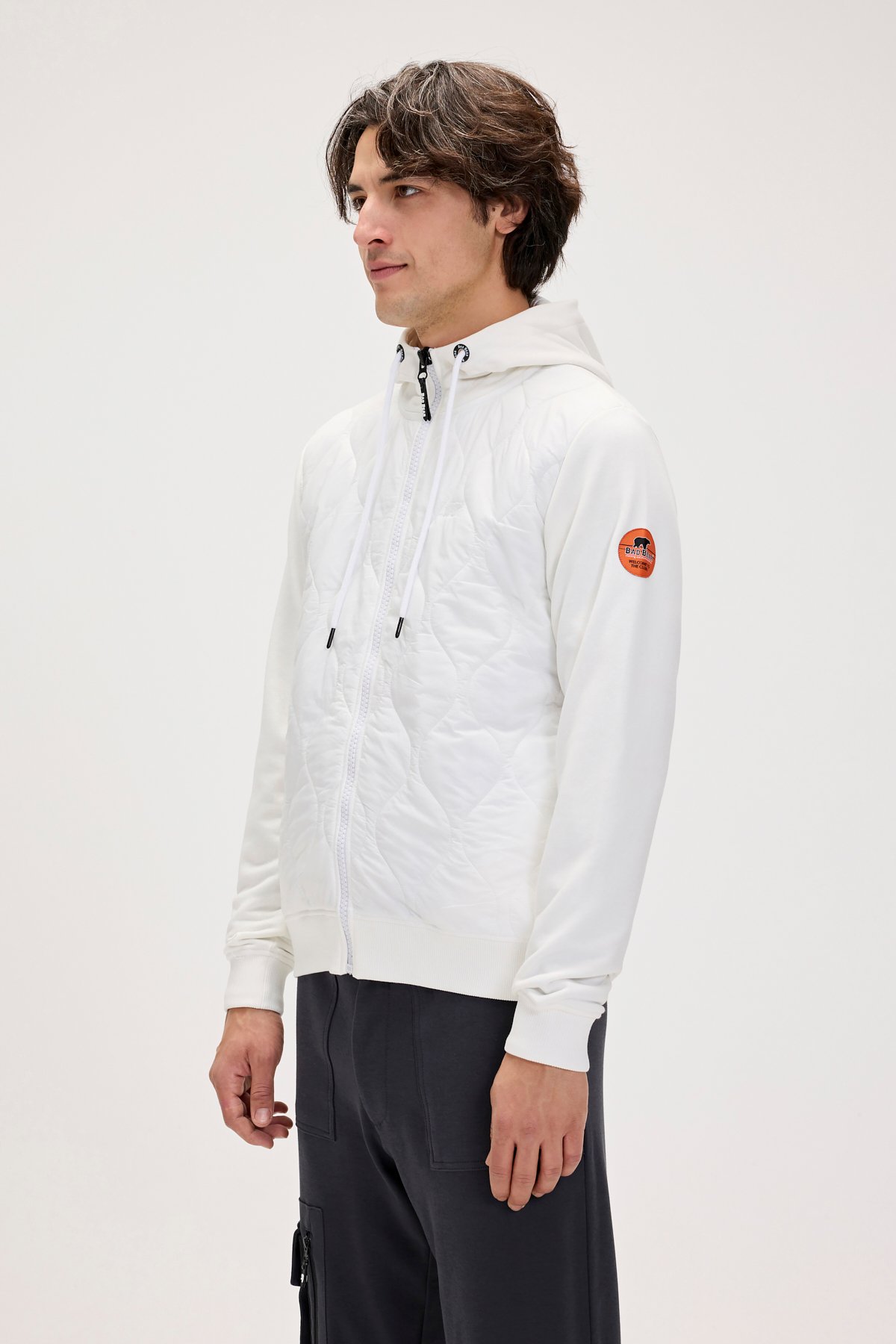 Cyrus Full-Zip Off-White Mens Hoodie