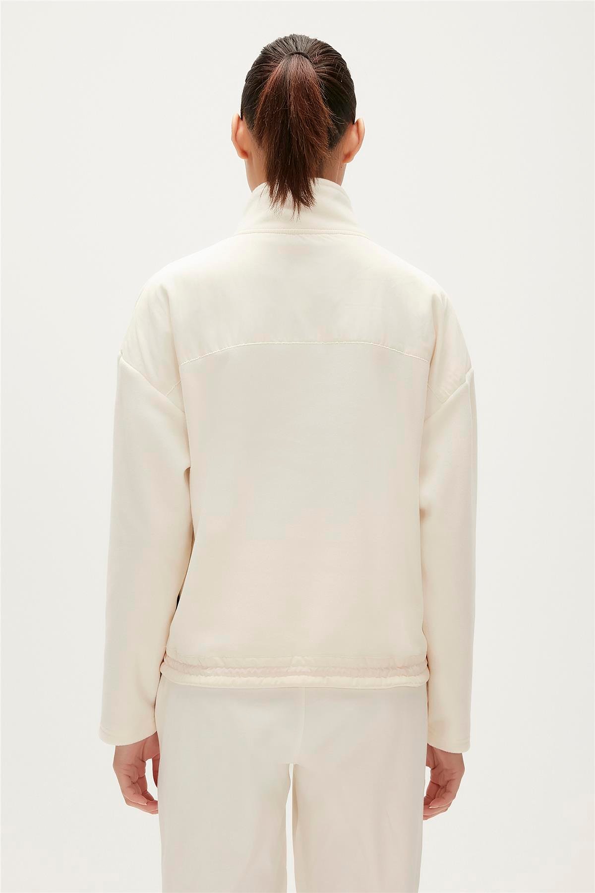 Eva Marshmallow Womens Half-Zip Polar Sweatshirt