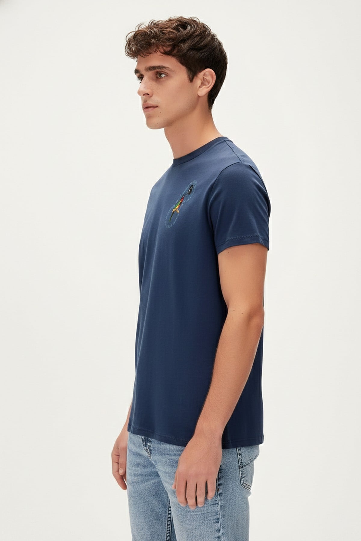 NATURE BAND T-SHIRT PRINTED T-SHIRT LACİVERT  MAN T-SHIRT NATURE BAND T-SHIRTNATURE BAND T-SHIRT