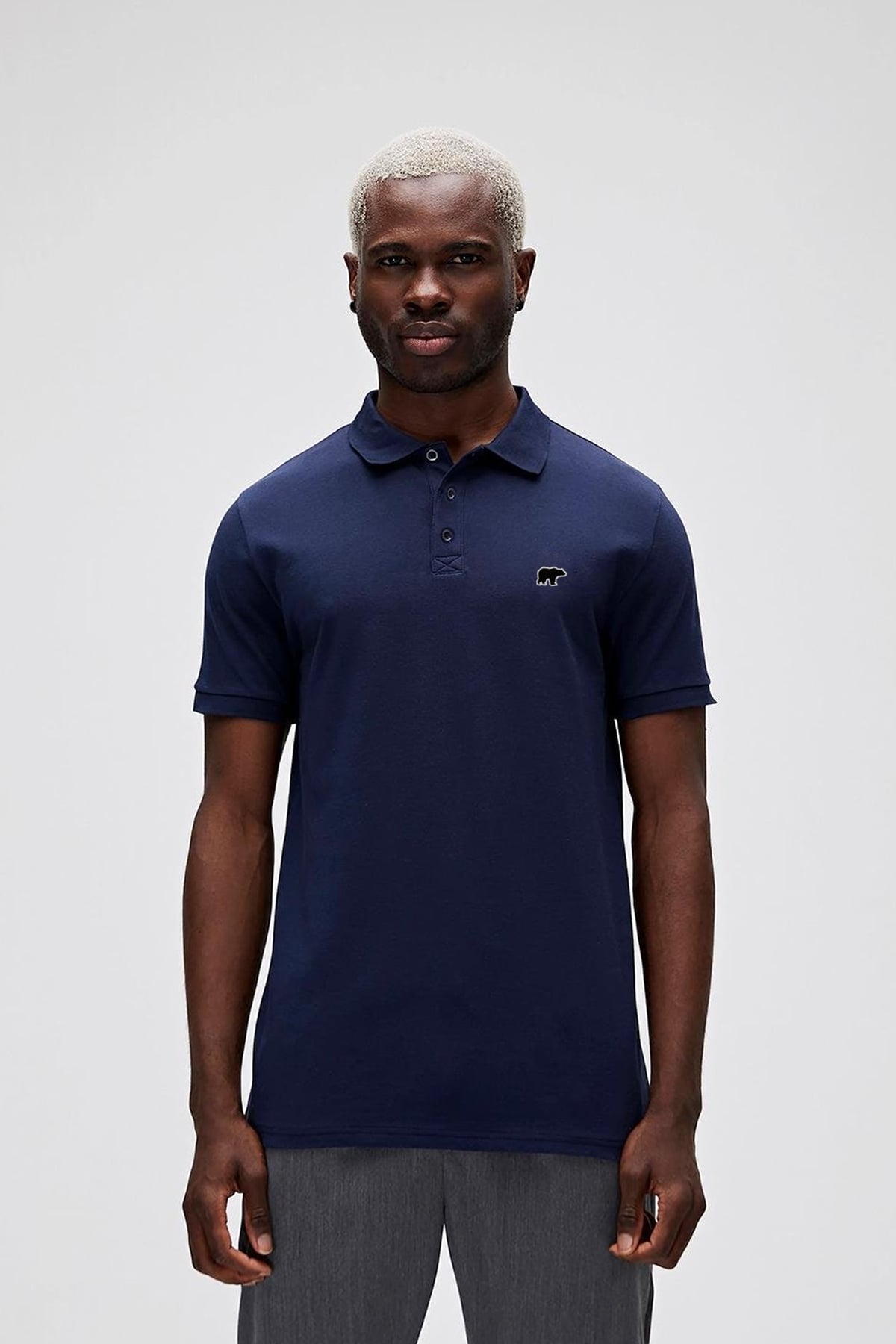 GABRIEL POLO POLO T-SHIRT LACİVERT DÜĞMELİ MAN T-SHIRT GABRIEL POLOGABRIEL POLO