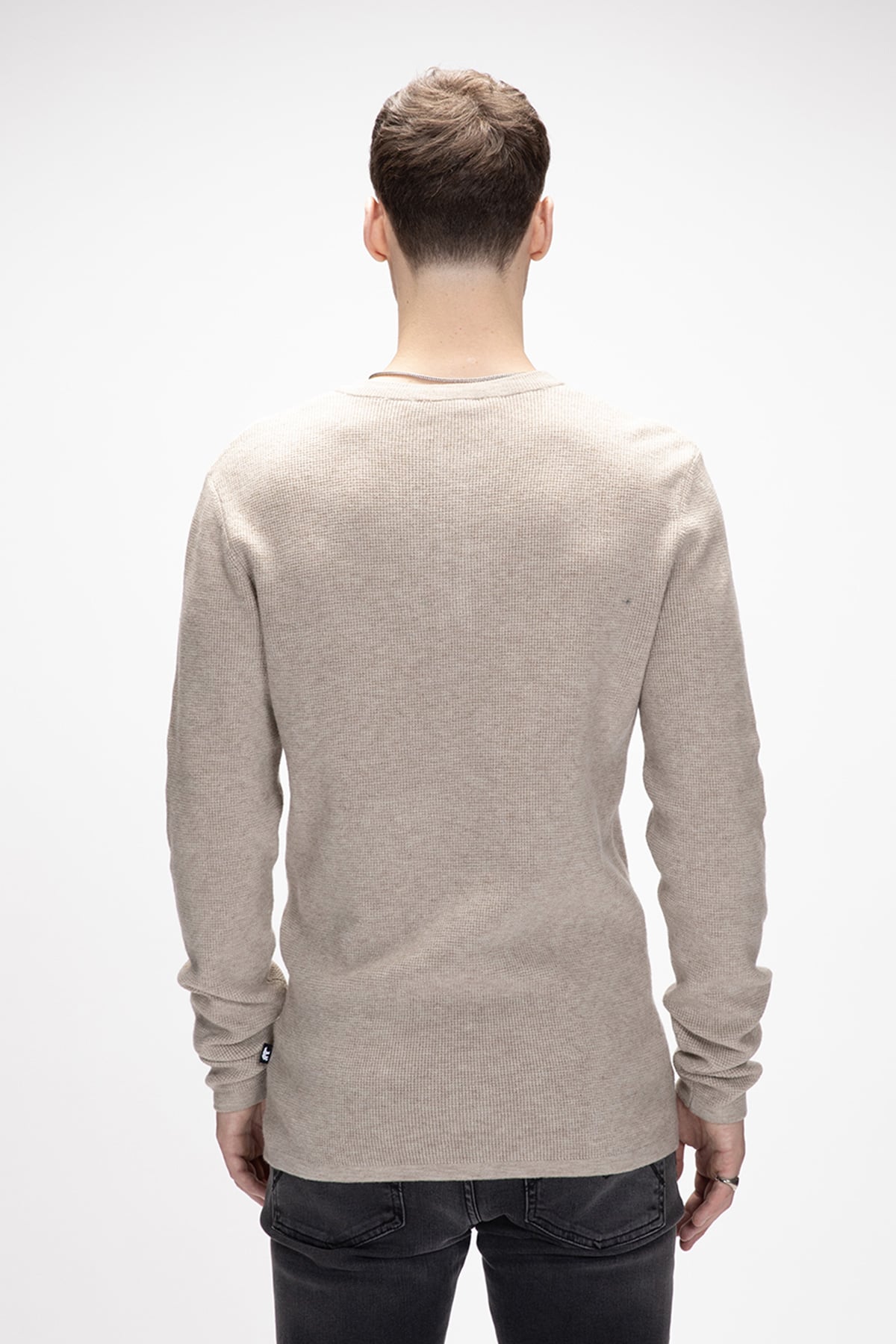 Moreno Bej Bisiklet Yaka Erkek Triko Kazak