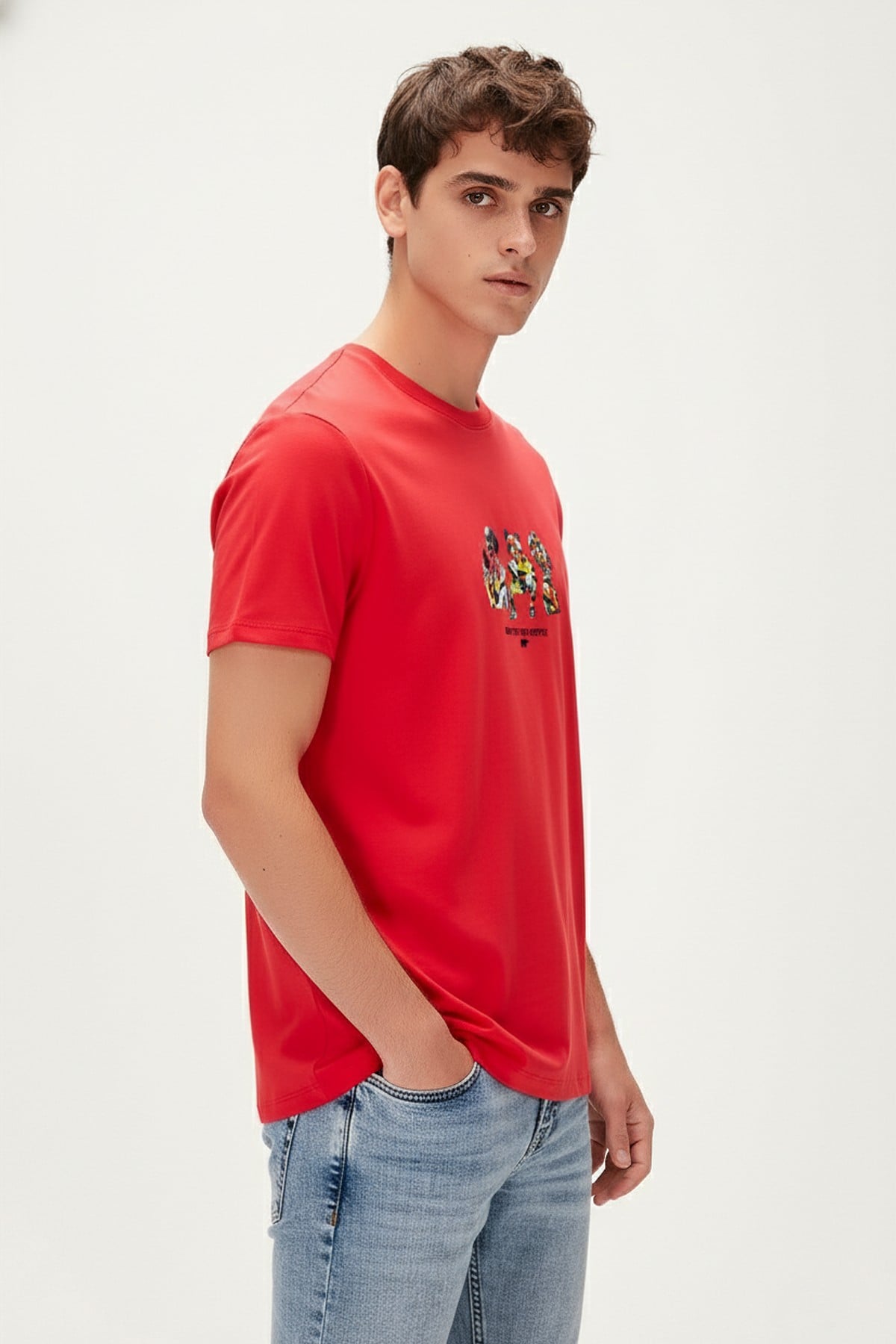 TO FIT T-SHIRT PRINTED T-SHIRT KIRMIZI  MAN T-SHIRT TO FIT T-SHIRTTO FIT T-SHIRT