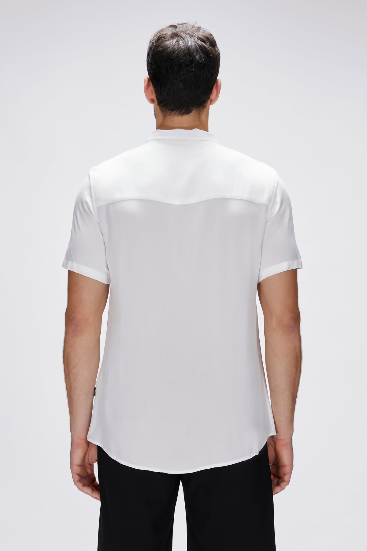 Frank Shirt Off-White Beyaz Kısa Kollu Erkek Gömlek