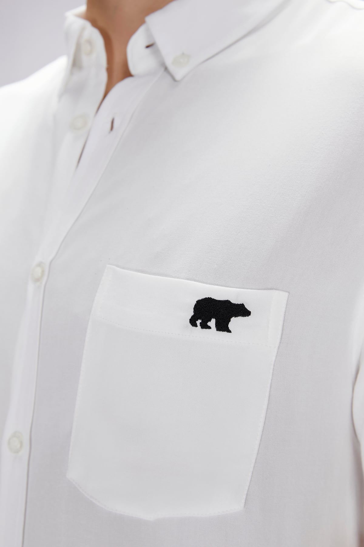 Frank Shirt Off-White Beyaz Kısa Kollu Erkek Gömlek