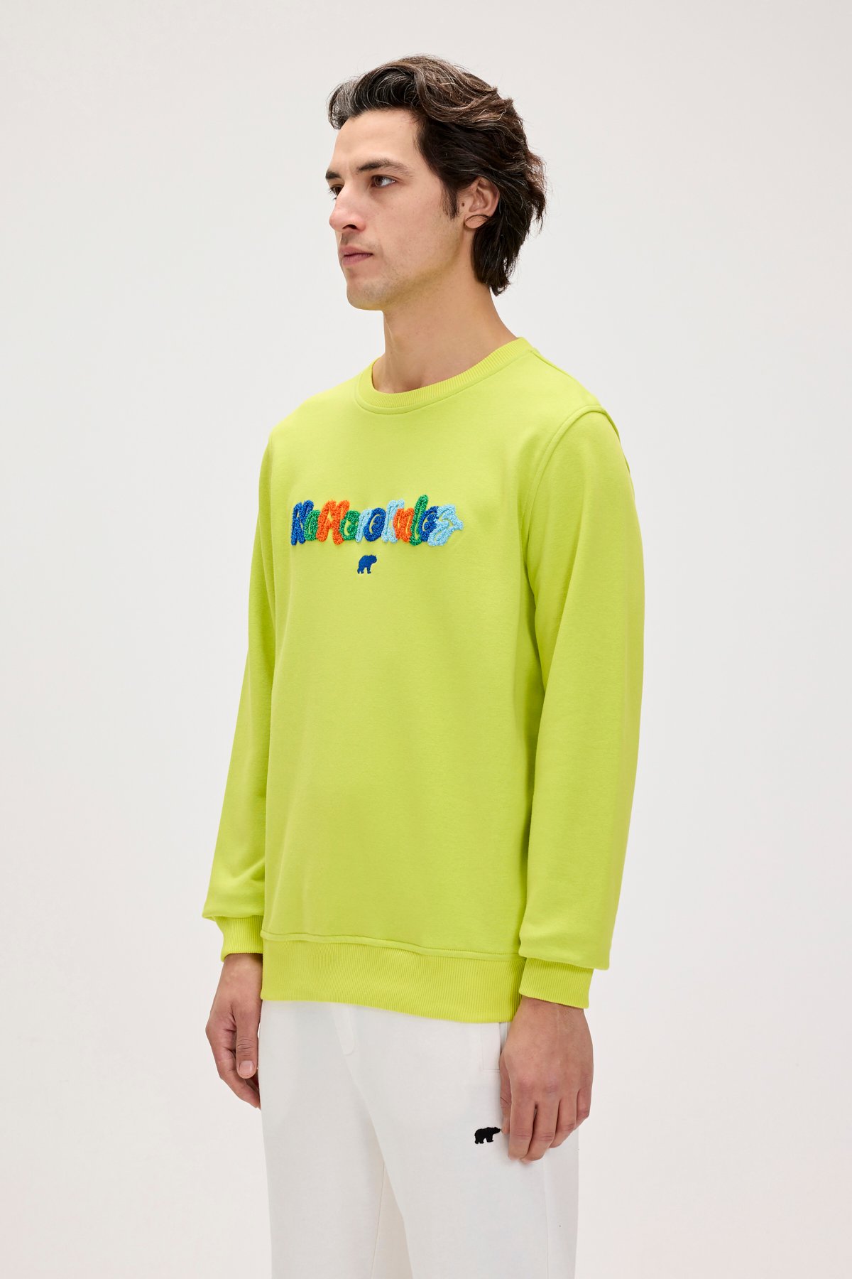 Furry Yeşil Erkek Baskılı Sweatshirt