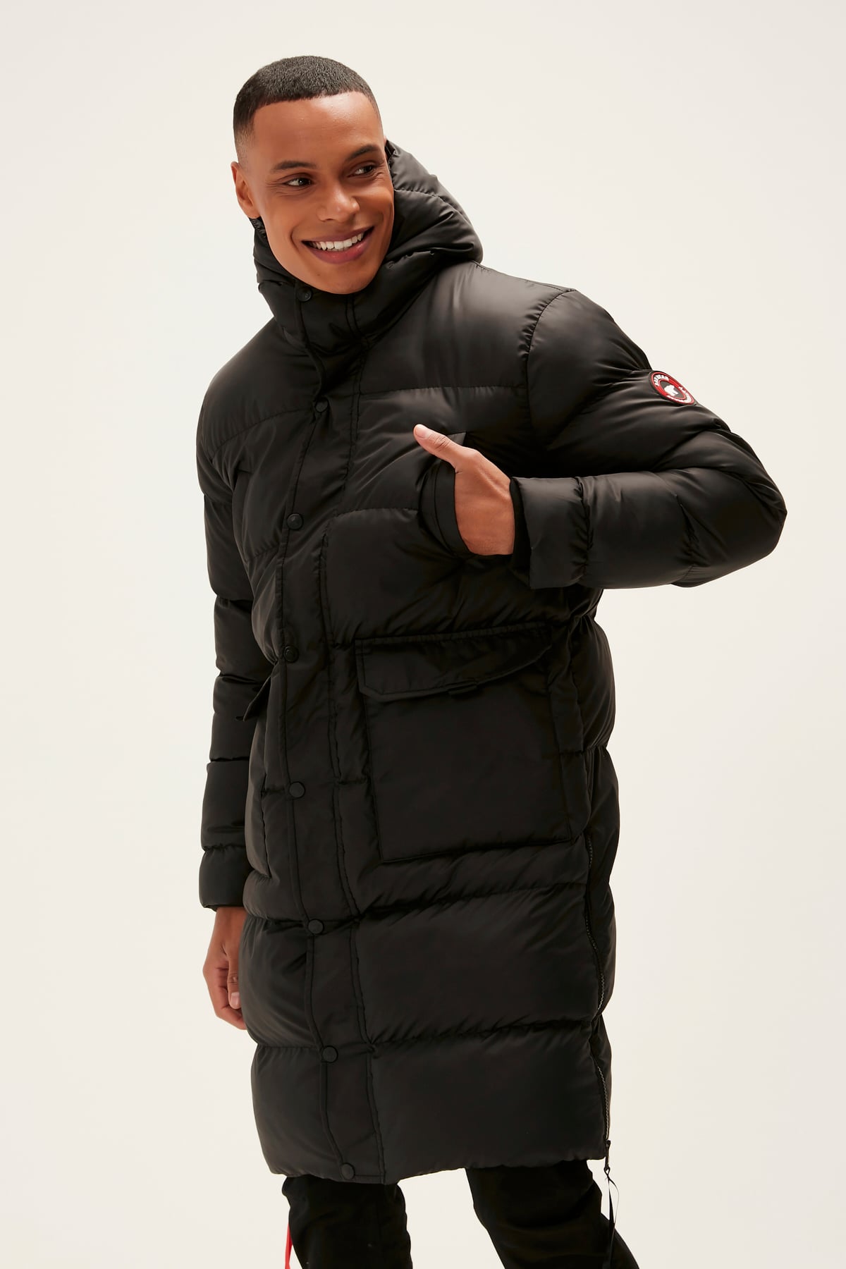 Goose Tail Balck Mens Puffer Long Coat
