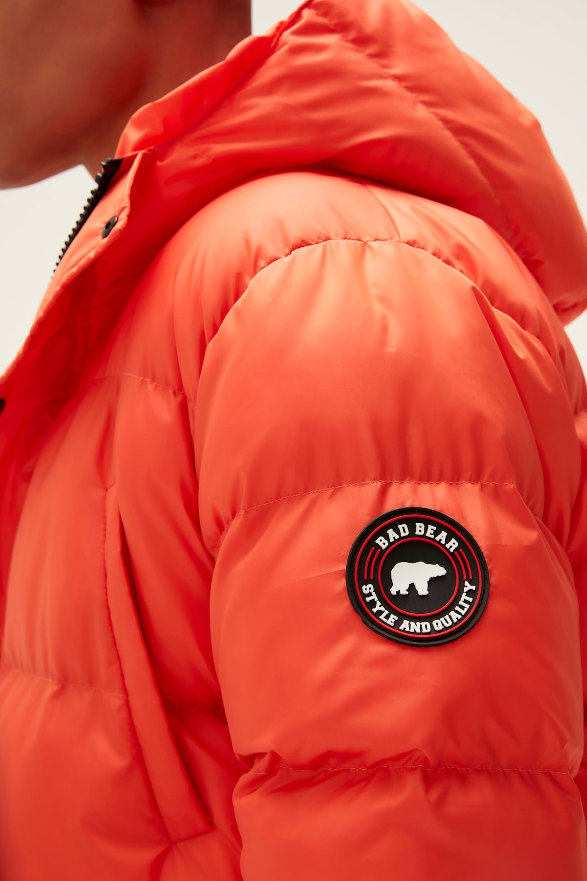 Goose Tail Puffer Turuncu Erkek Kapüşonlu Uzun Mont