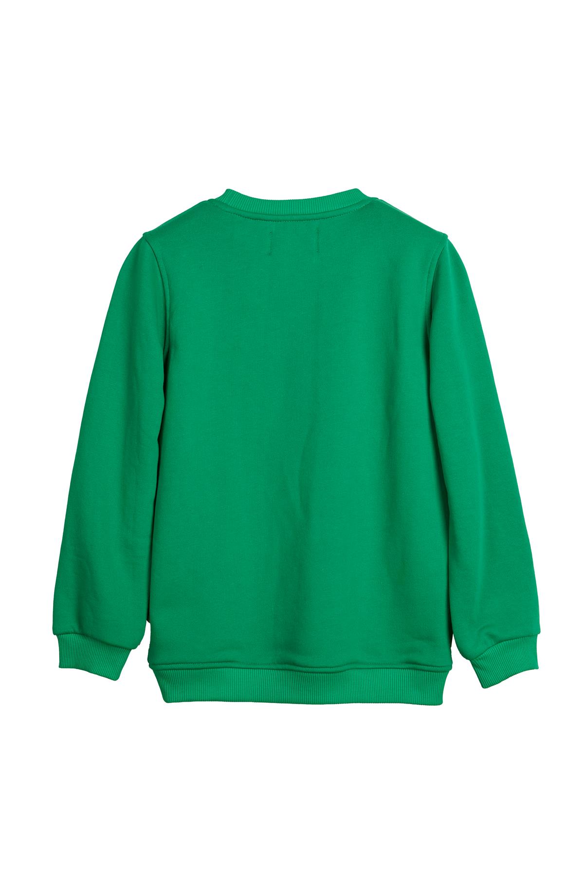 Hued Green Kids Printed Sweatshirt