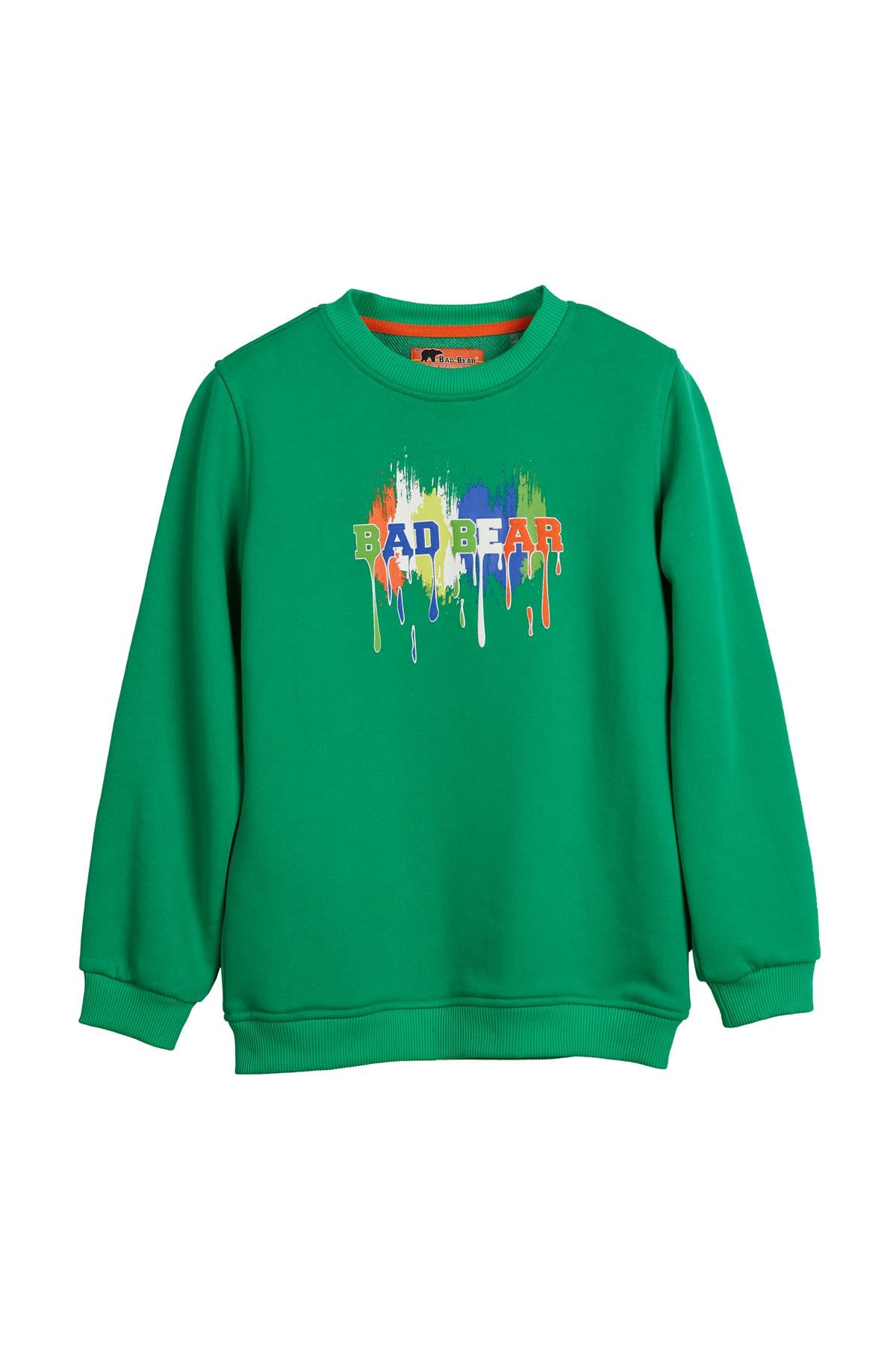 Hued Green Kids Printed Sweatshirt
