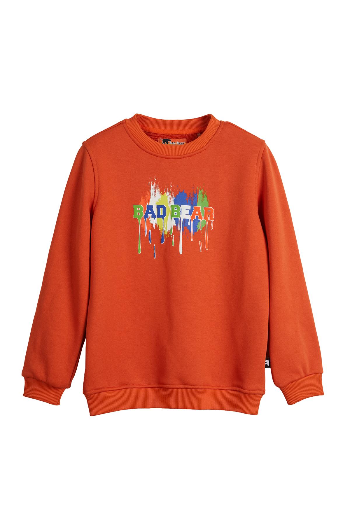 Hued Orange Kids Printed Sweatshirt
