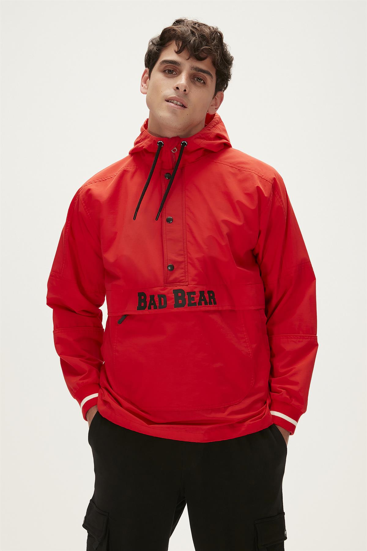 Hurricane Windbreaker Crimson Red Kırmızı Kanguru Cep Erkek Rüzgarlık