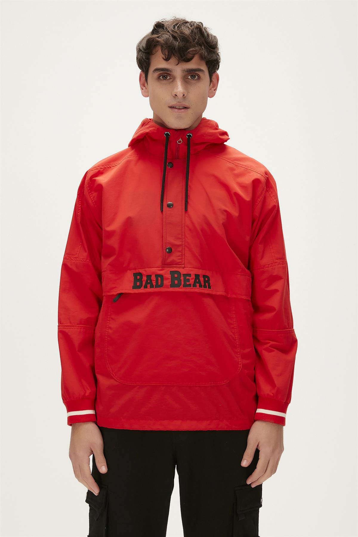 Hurricane Windbreaker Crimson Red Kırmızı Kanguru Cep Erkek Rüzgarlık