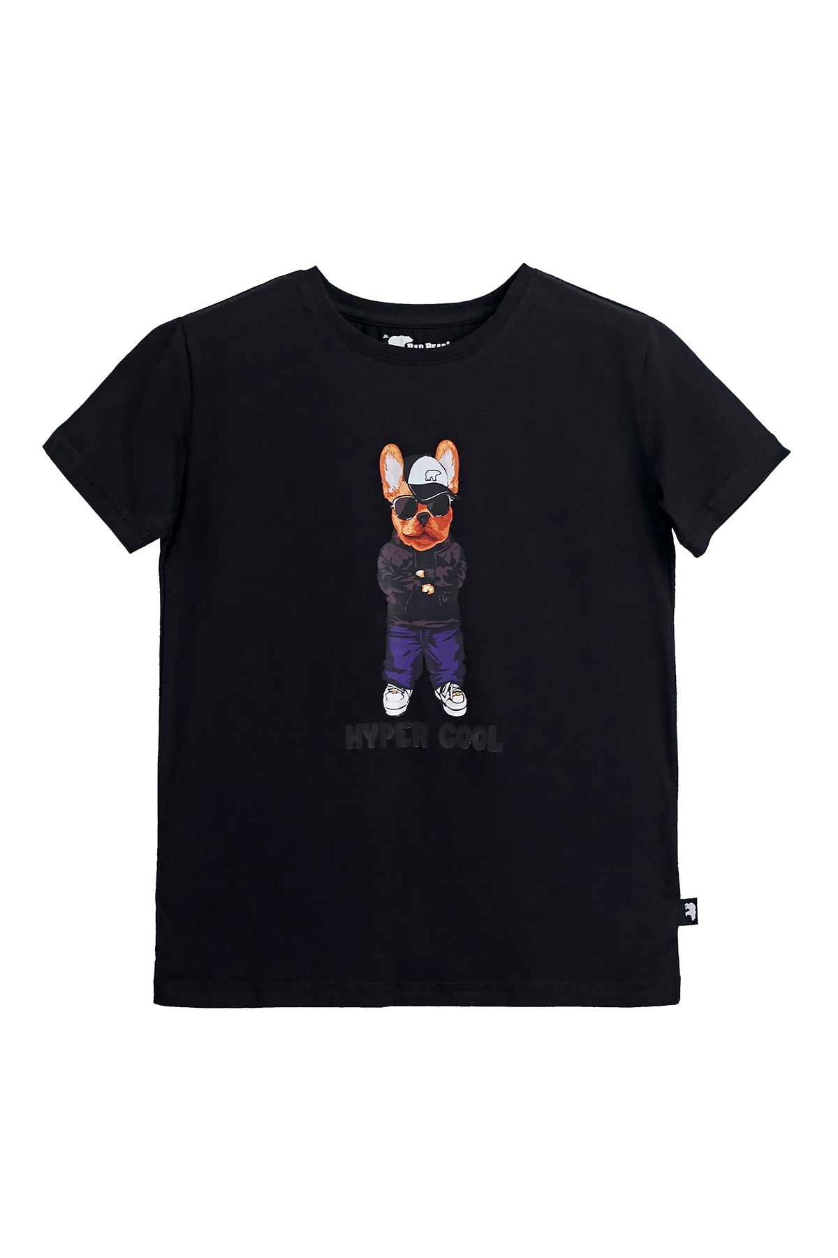 Hyper Bear Siyah Baskılı Çocuk Tişört