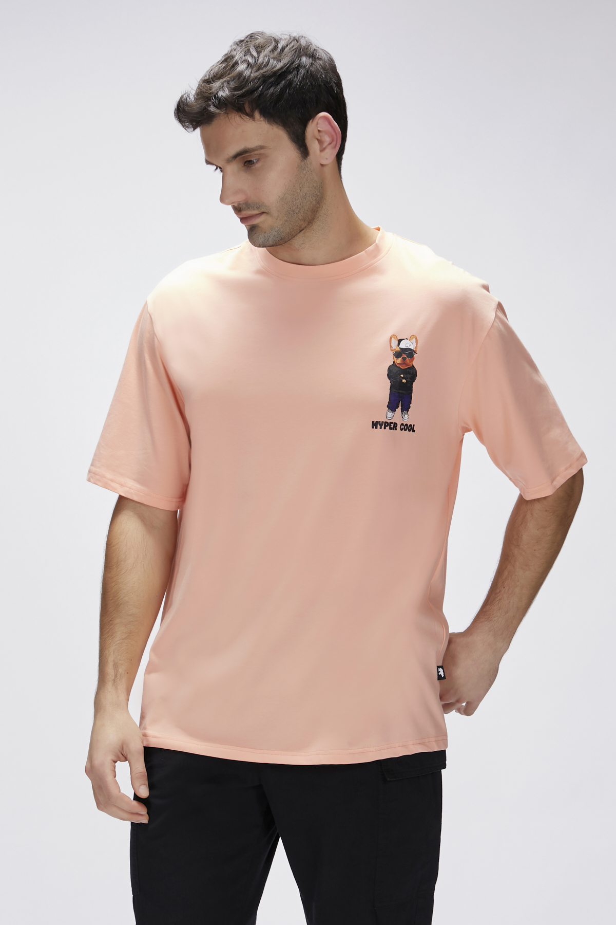 Hyper Mellow Peach Mens Printed T-Shirt