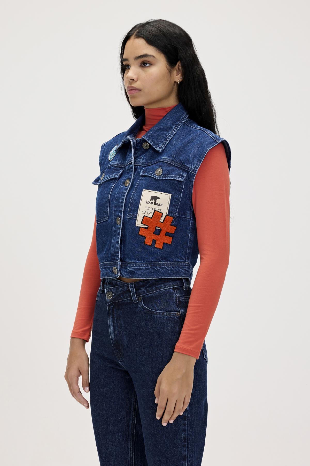 Joanne İndigo Kadın Denim Yelek