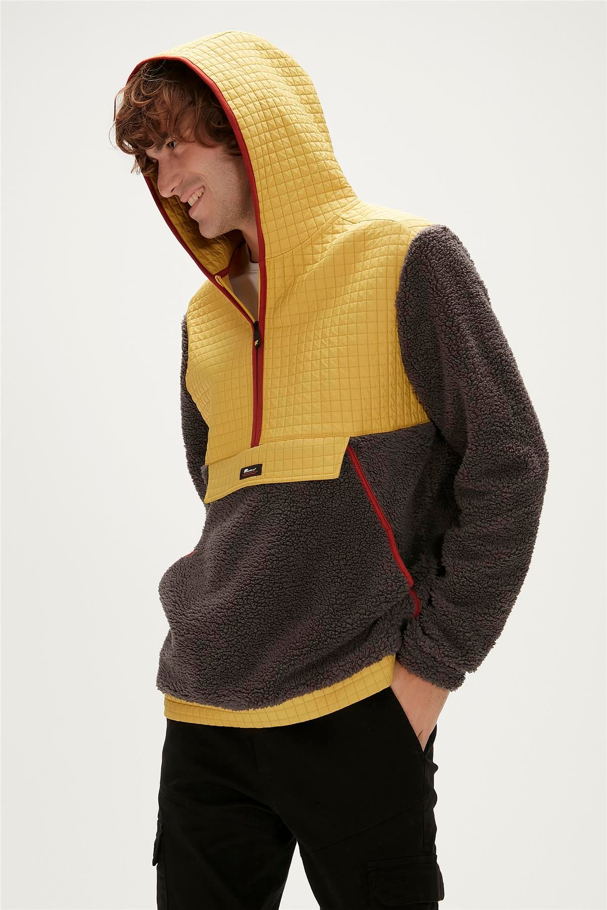 Leonard Raven Mens Half Zip Plush Jacket