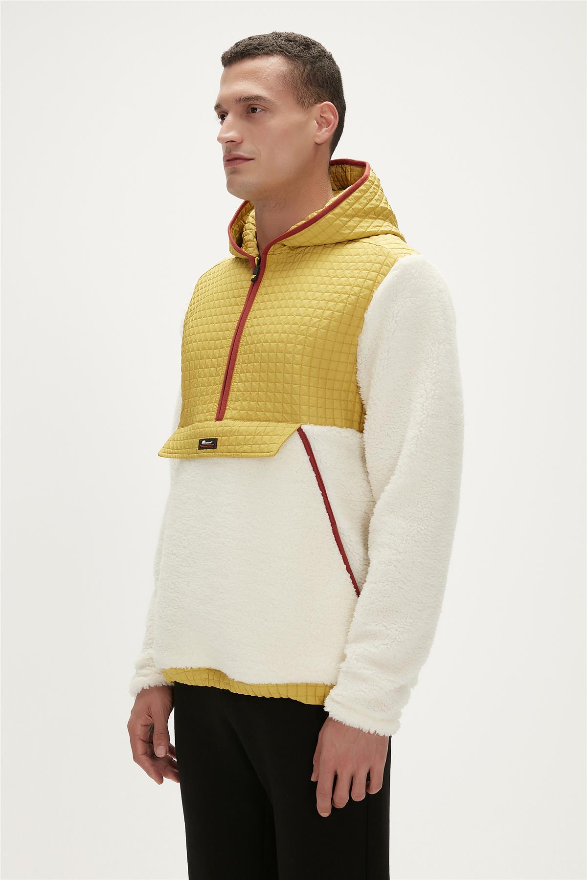 Leonard Marshmallow Mens Half Zip Plush Jacket