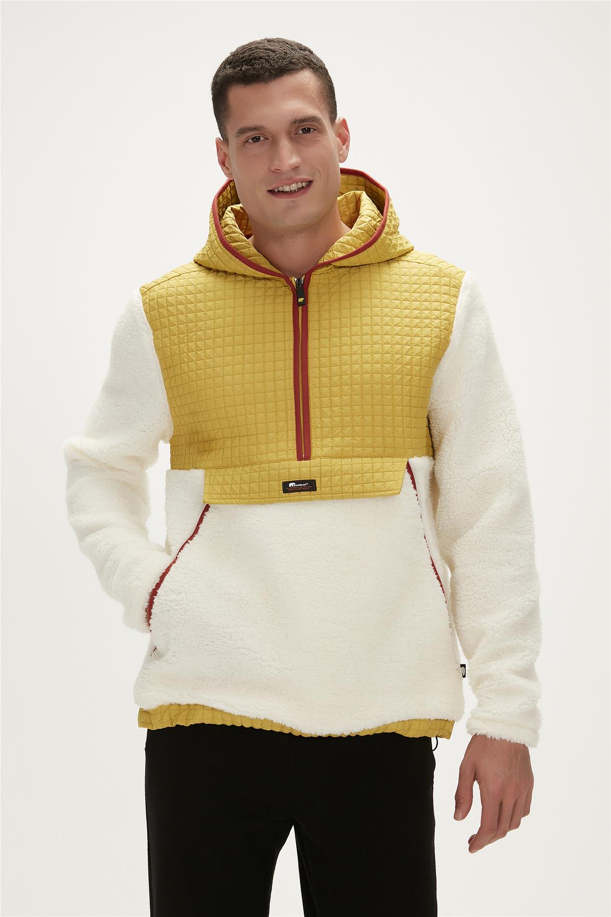 Leonard Marshmallow Mens Half Zip Plush Jacket