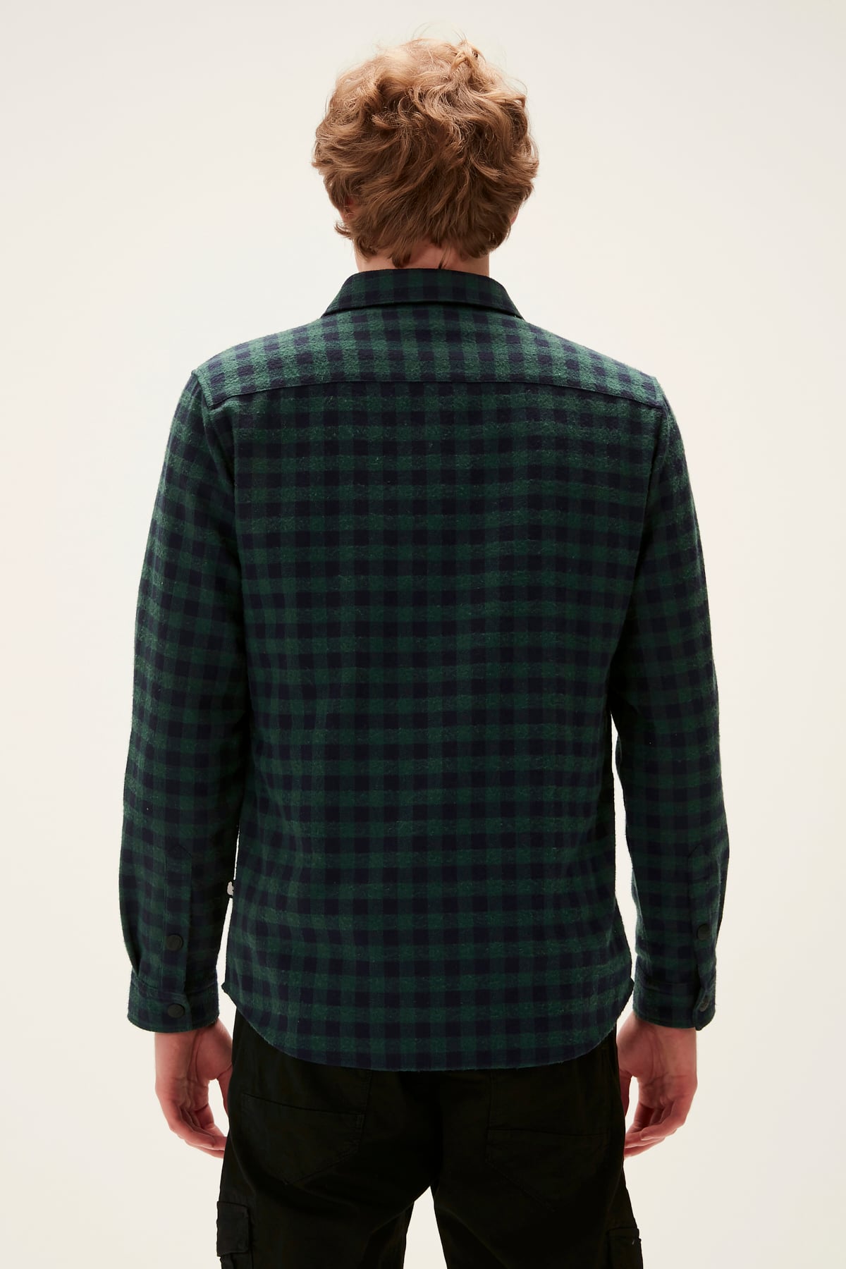 Liam Shirt Forest Yeşil Kareli Fermuarlı Erkek Gömlek