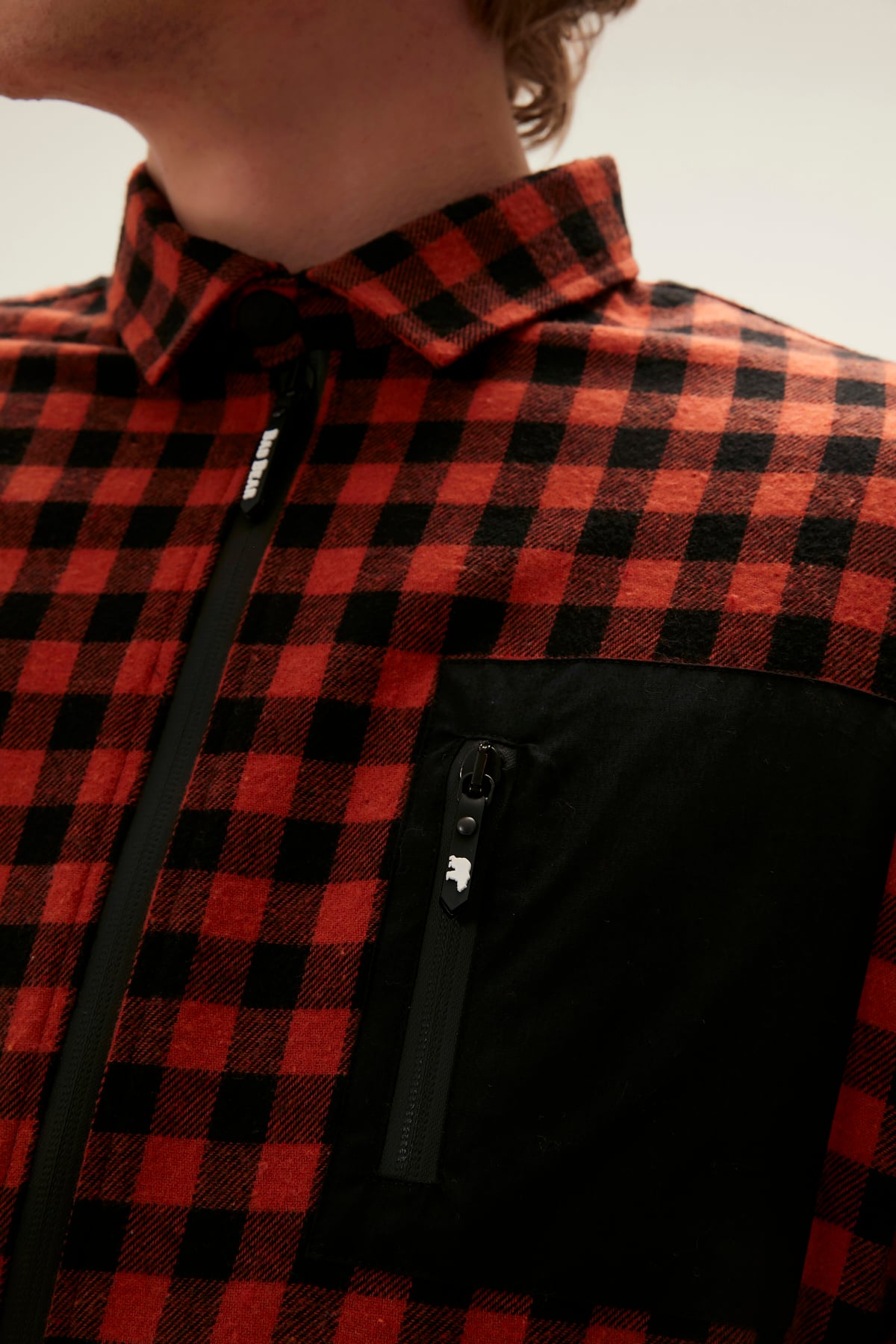 Liam Orange Mens Zipper Shirt