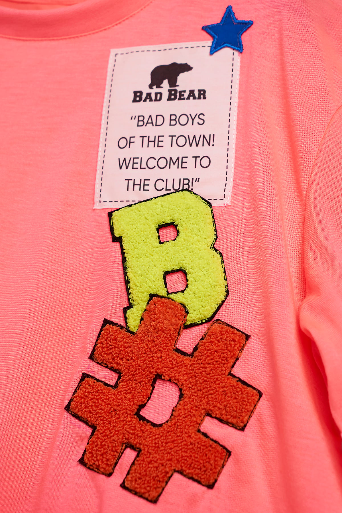 LILY T-SHIRT JR PATCHED T-SHIRT NEON PINK  GIRL T-SHIRT LILY T-SHIRT JRLILY T-SHIRT JR