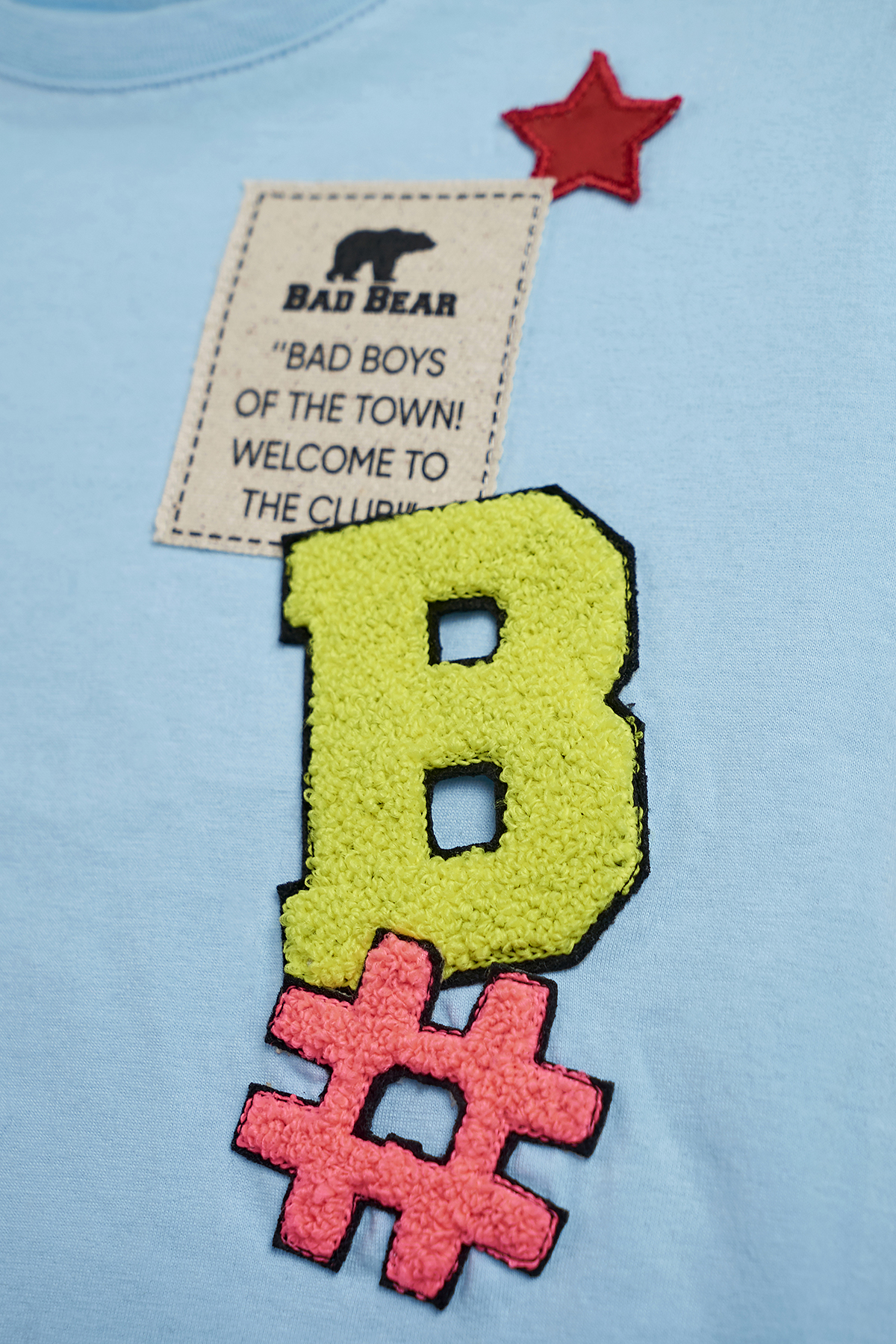 LILY T-SHIRT JR PATCHED T-SHIRT SKY BLUE  GIRL T-SHIRT LILY T-SHIRT JRLILY T-SHIRT JR