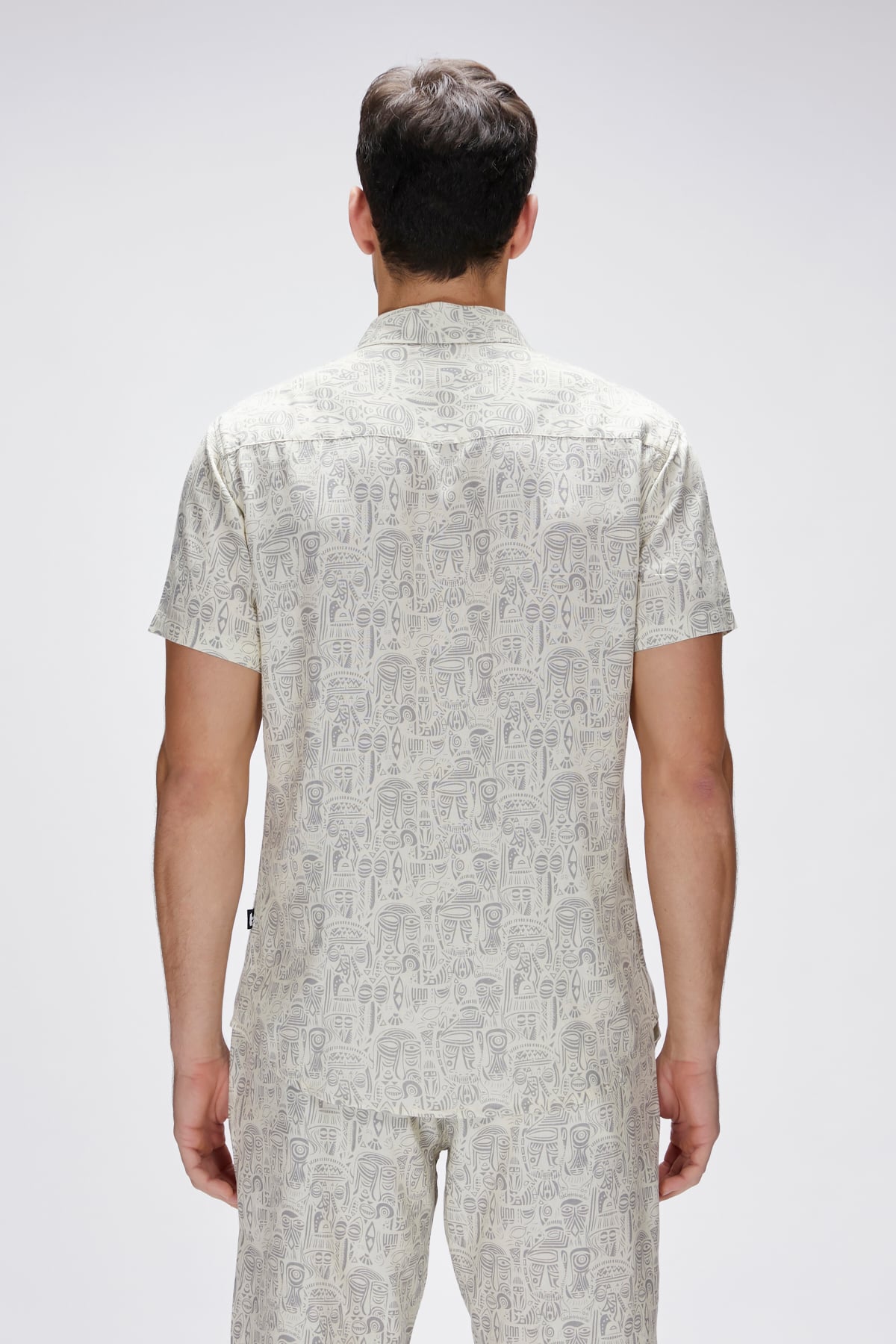 Merle Marshmallow Kısa Kollu Printed Mens Shirt