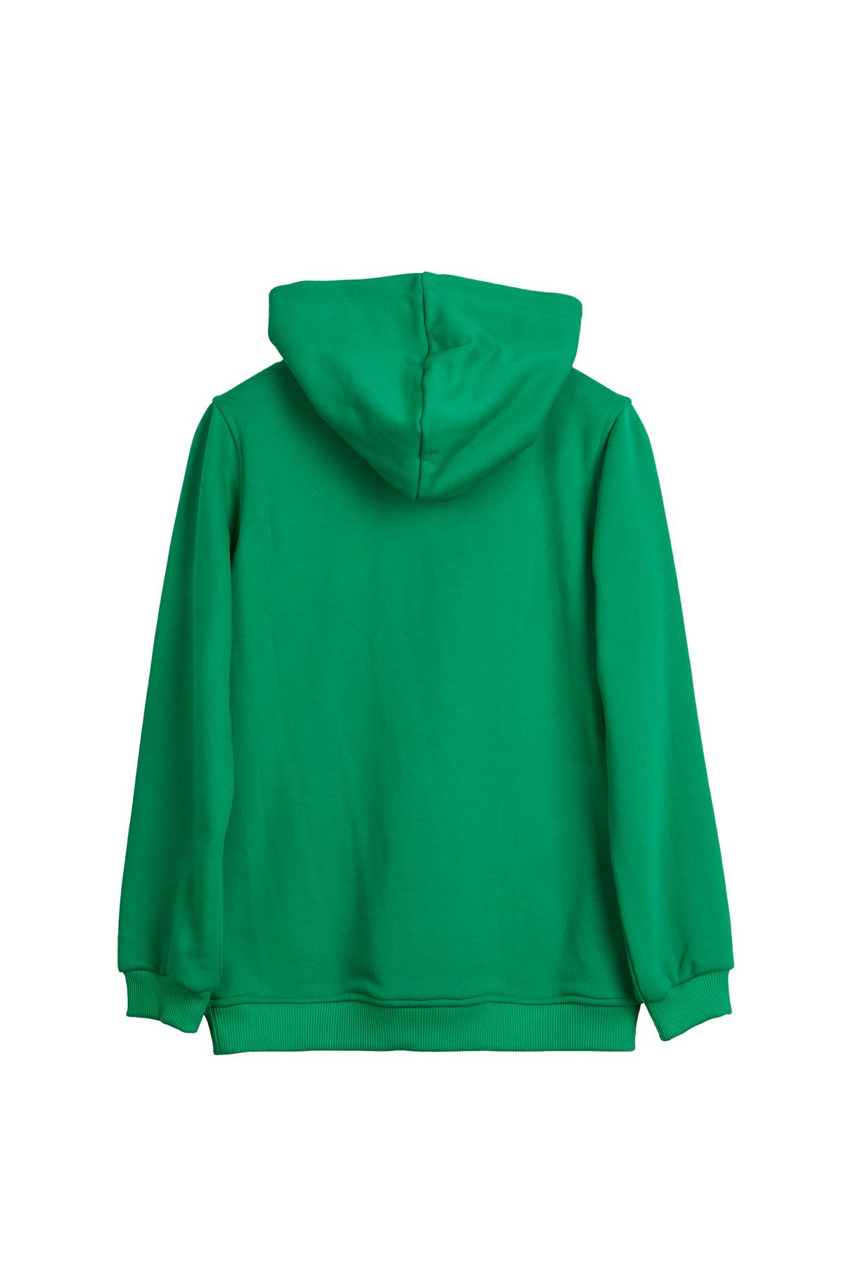 Mono Yeşil Çocuk Kapüşonlu Sweatshirt
