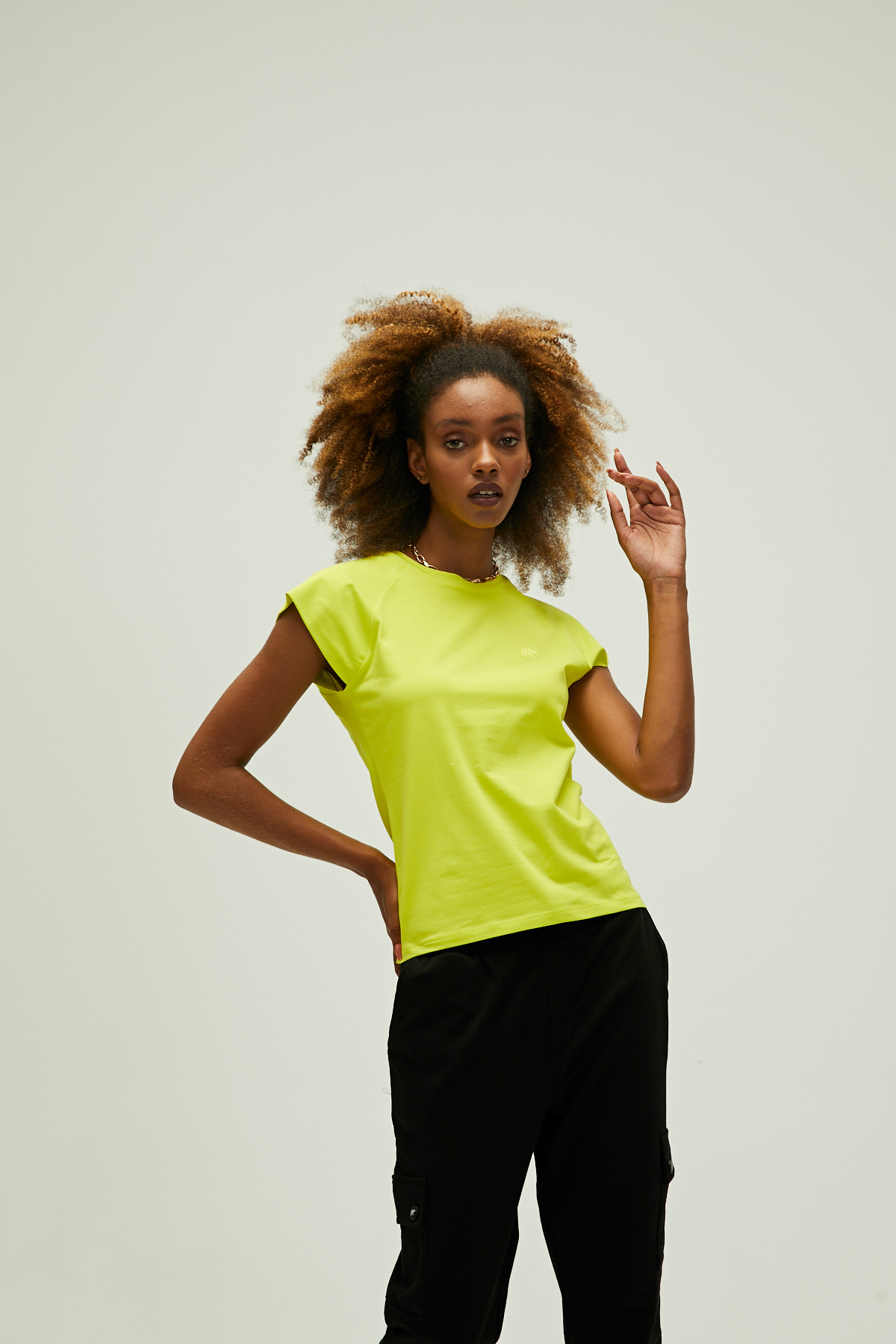 Mudra T-Shirt Sülfür Yeşil Basic Kadın Tişört