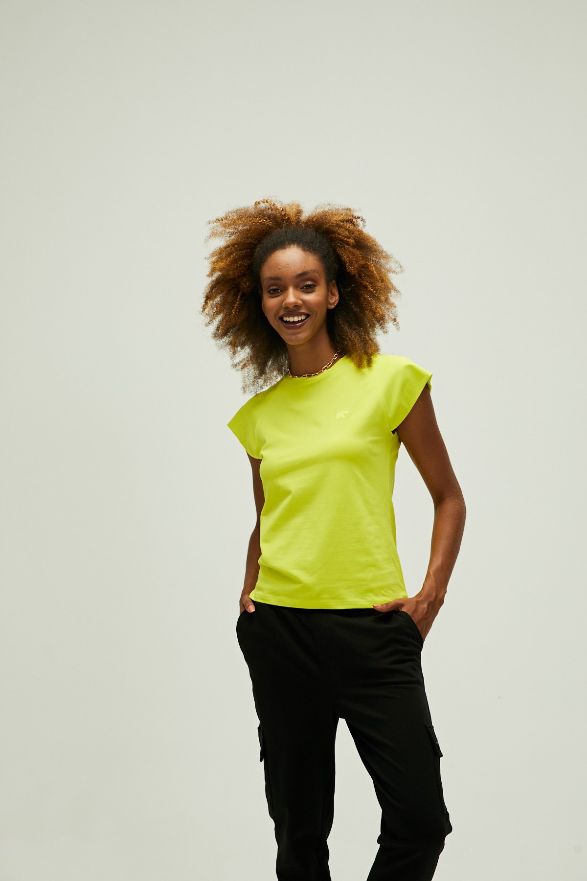 Mudra T-Shirt Sülfür Yeşil Basic Kadın Tişört