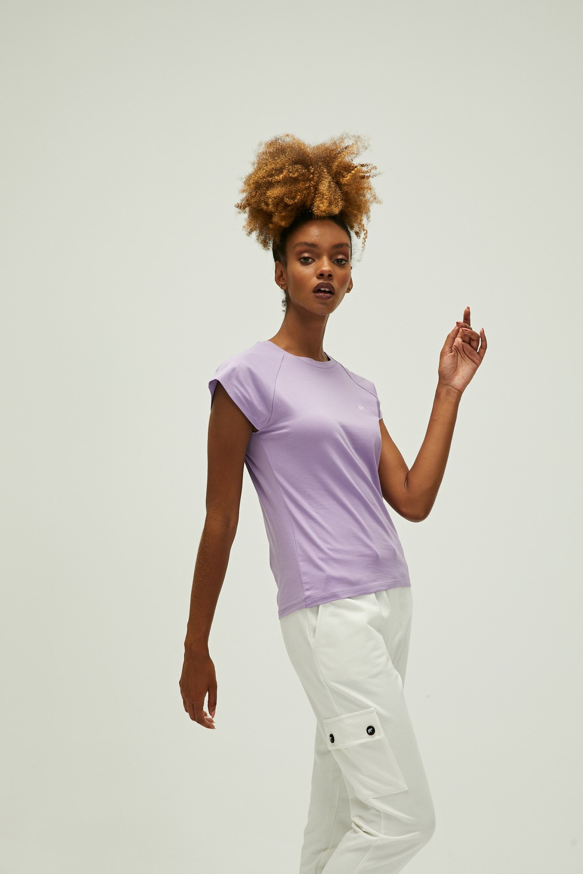 Mudra Lavender Purple Basic Womens T-Shirt