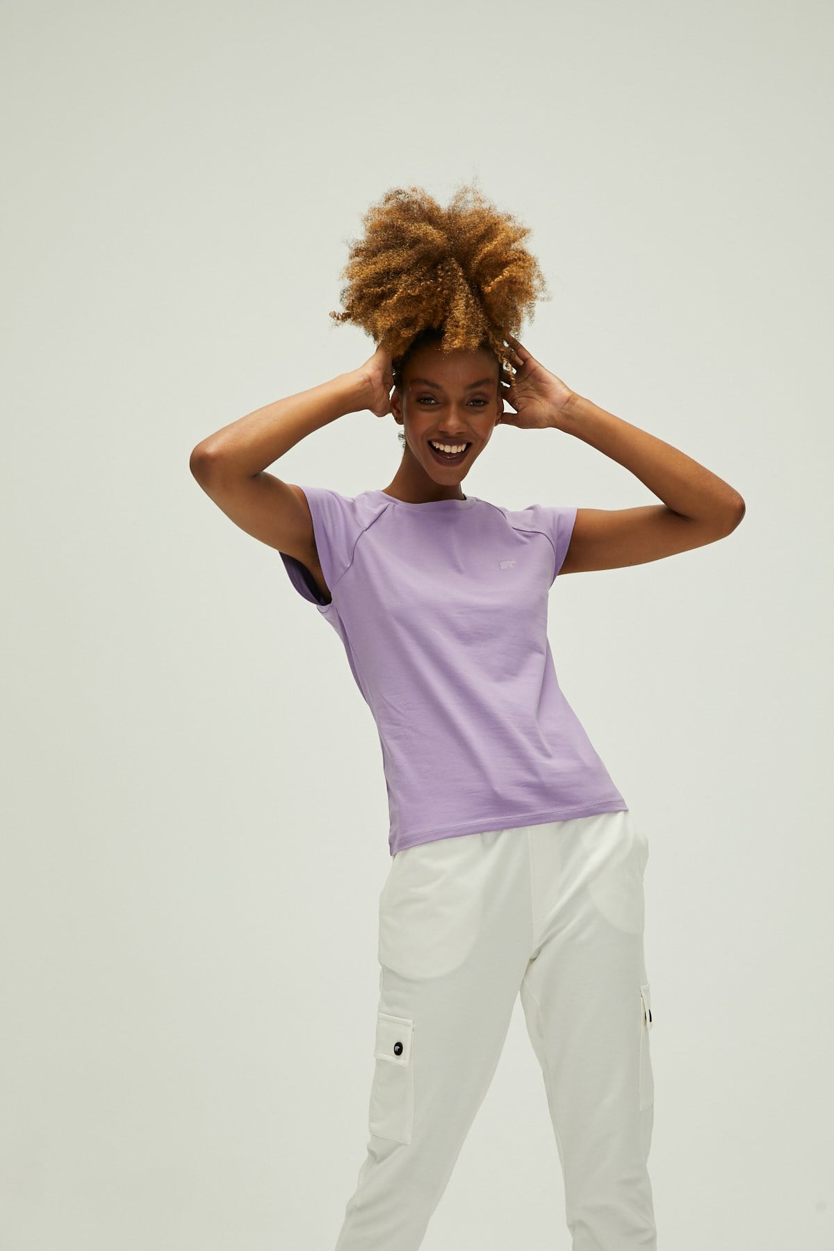 Mudra Lavender Purple Basic Womens T-Shirt