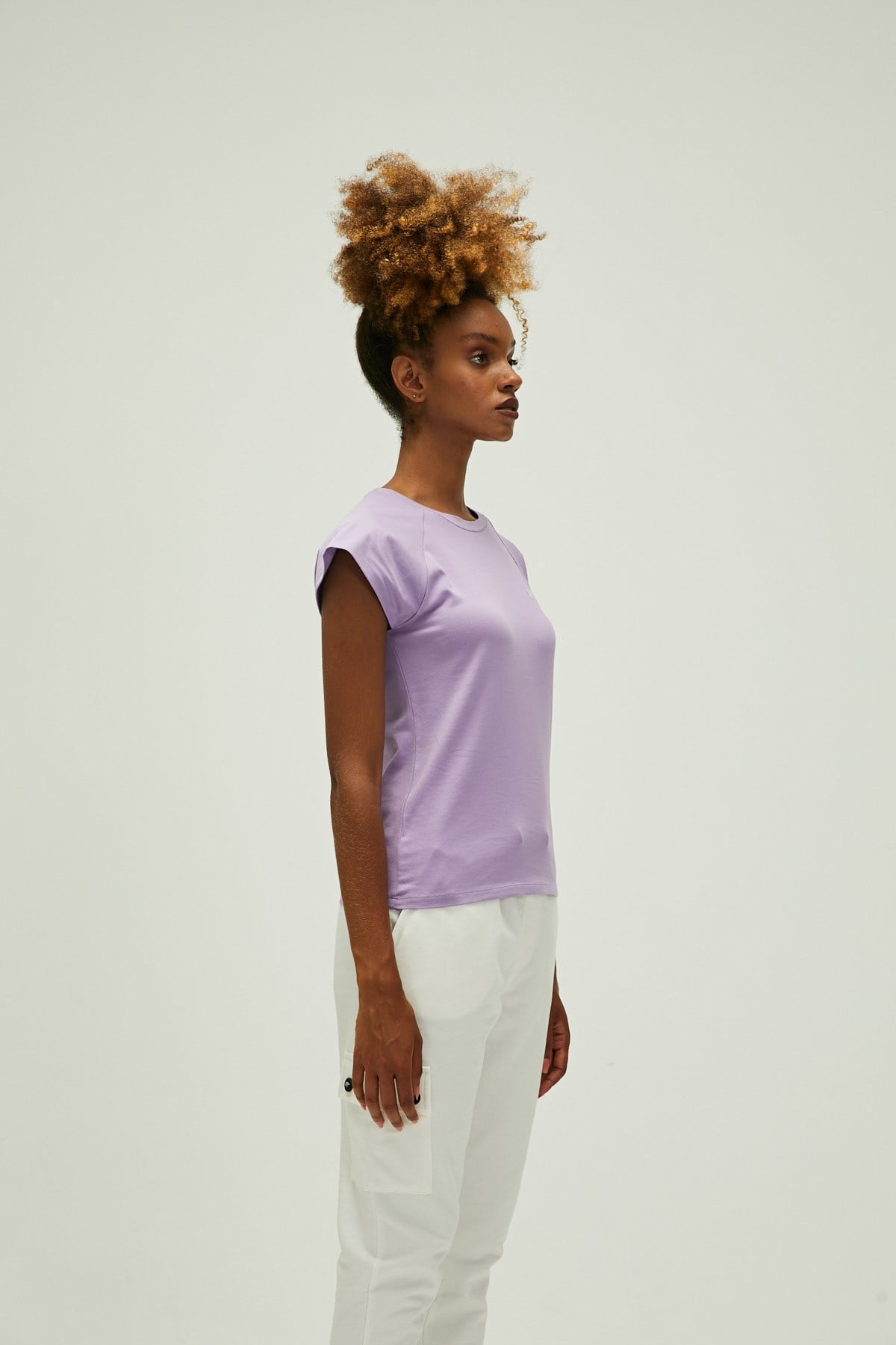 Mudra Lavender Purple Basic Womens T-Shirt