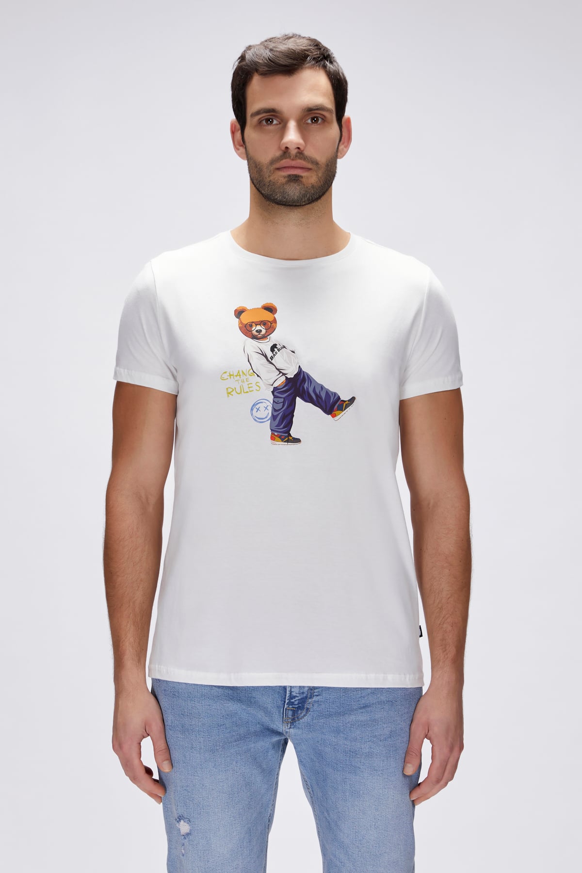 Nash Off-White Mens Printed T-Shirt