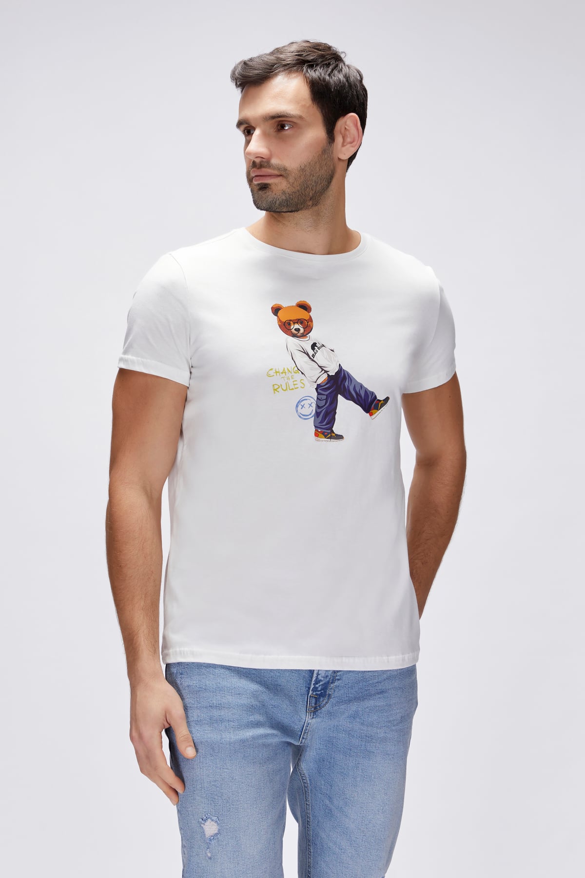 Nash Off-White Mens Printed T-Shirt