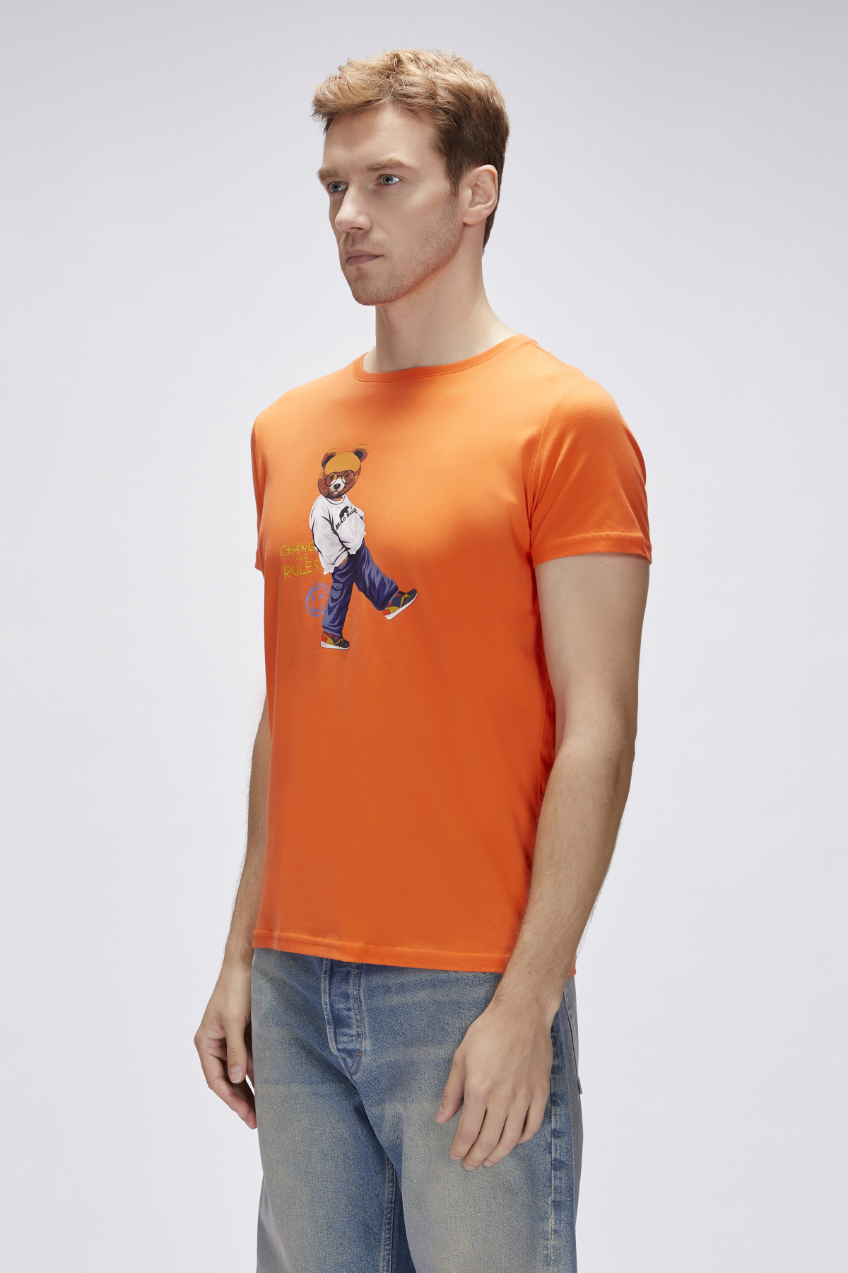 Nash Orange Mens Printed T-Shirt