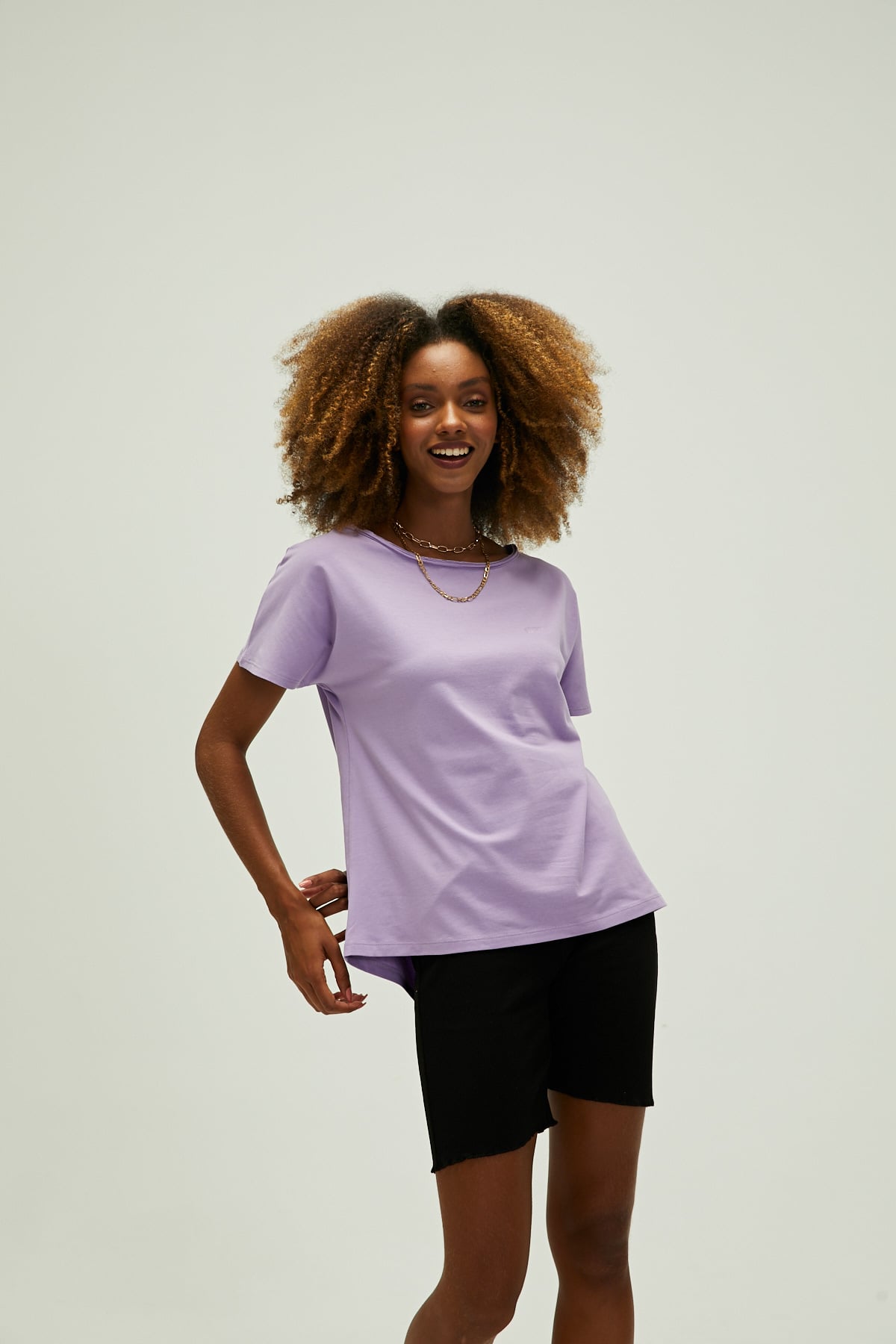 Nidra Lavender Purple Basic Womens T-Shirt