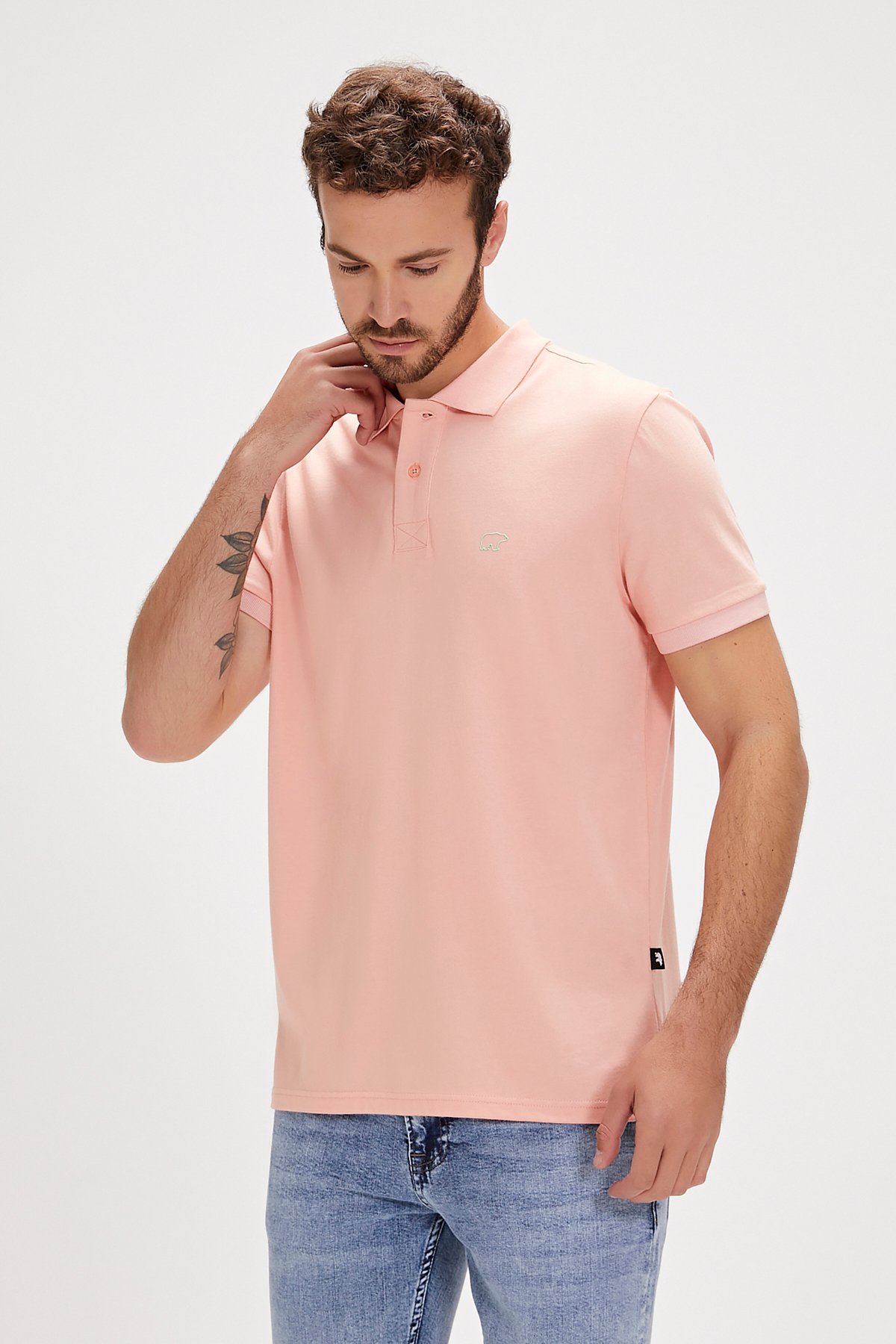 Pure Polo Yaka Pembe Erkek Tişört
