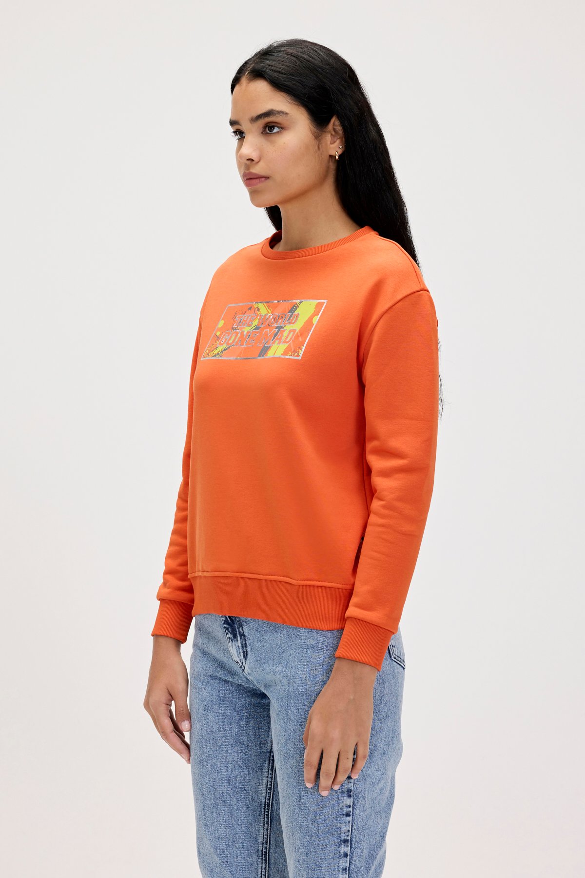 Re-Carina Orange Womens Sweatshirt