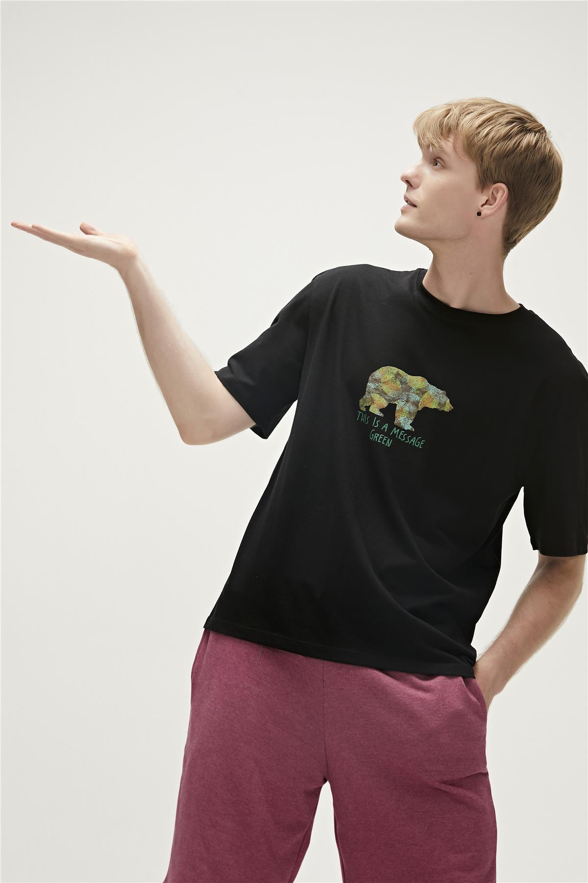 Re-Finger Recycle Black Mens T-Shirt