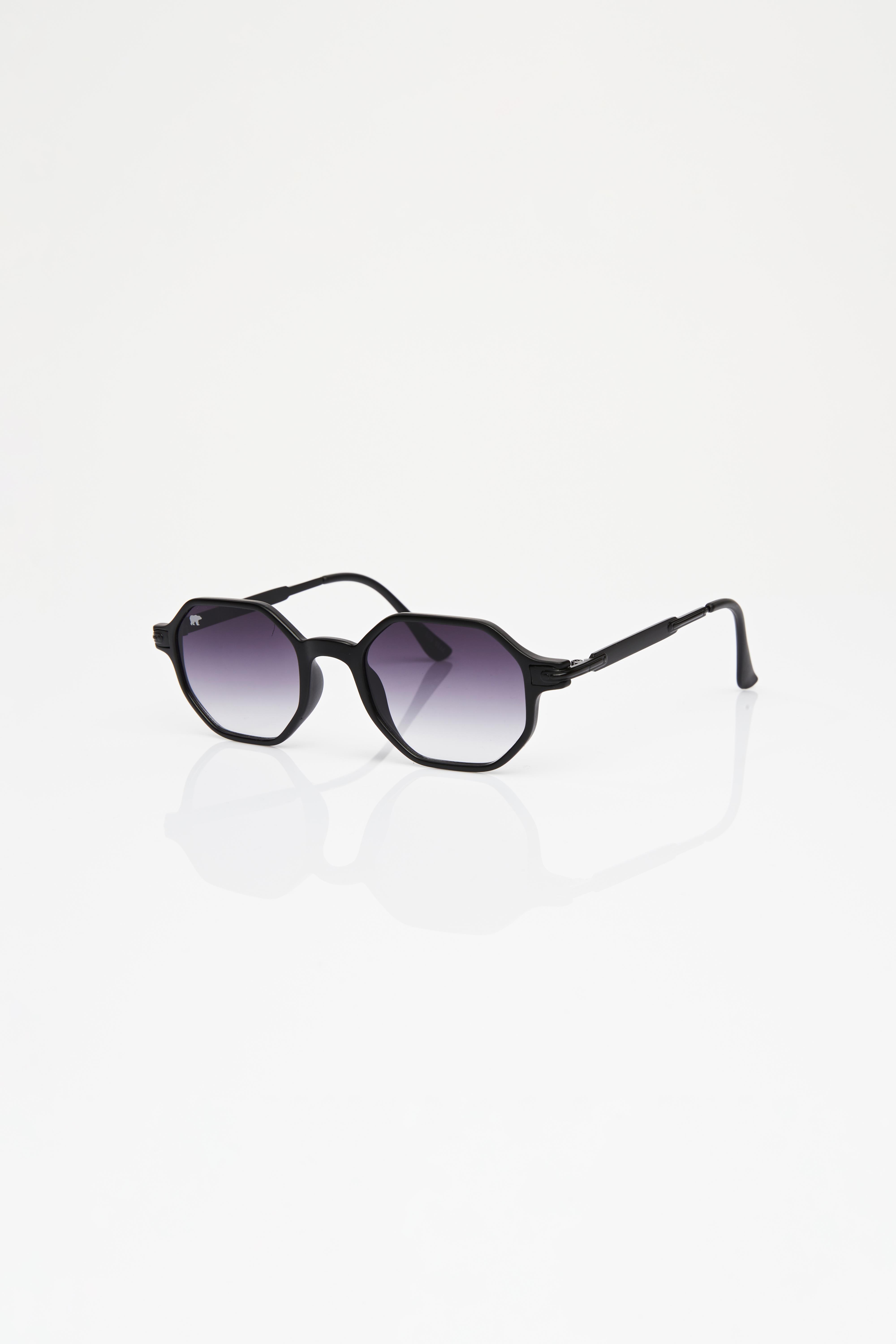 Rodney Unisex Black Sunglasses