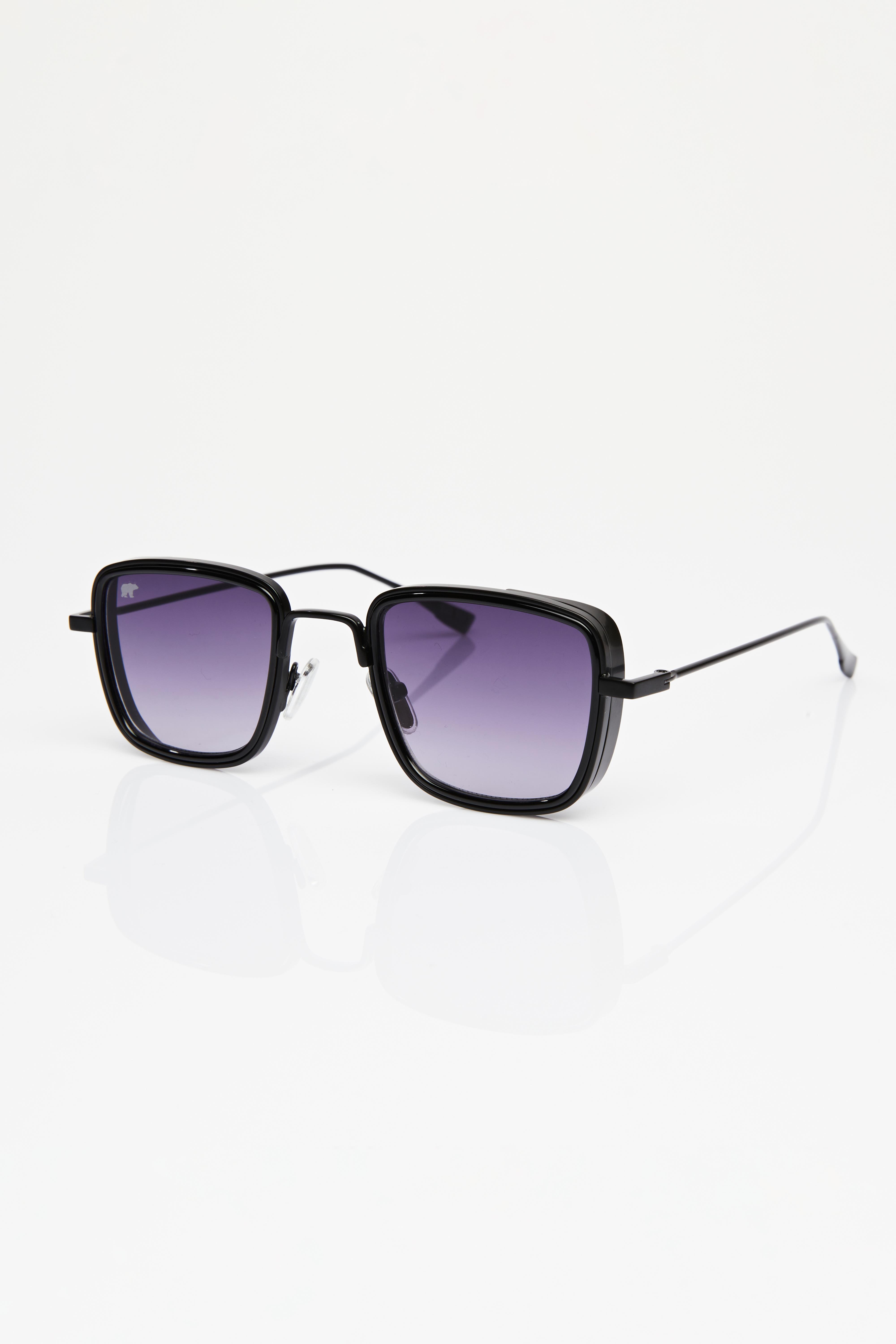 Ronald Unisex Black Sunglasses