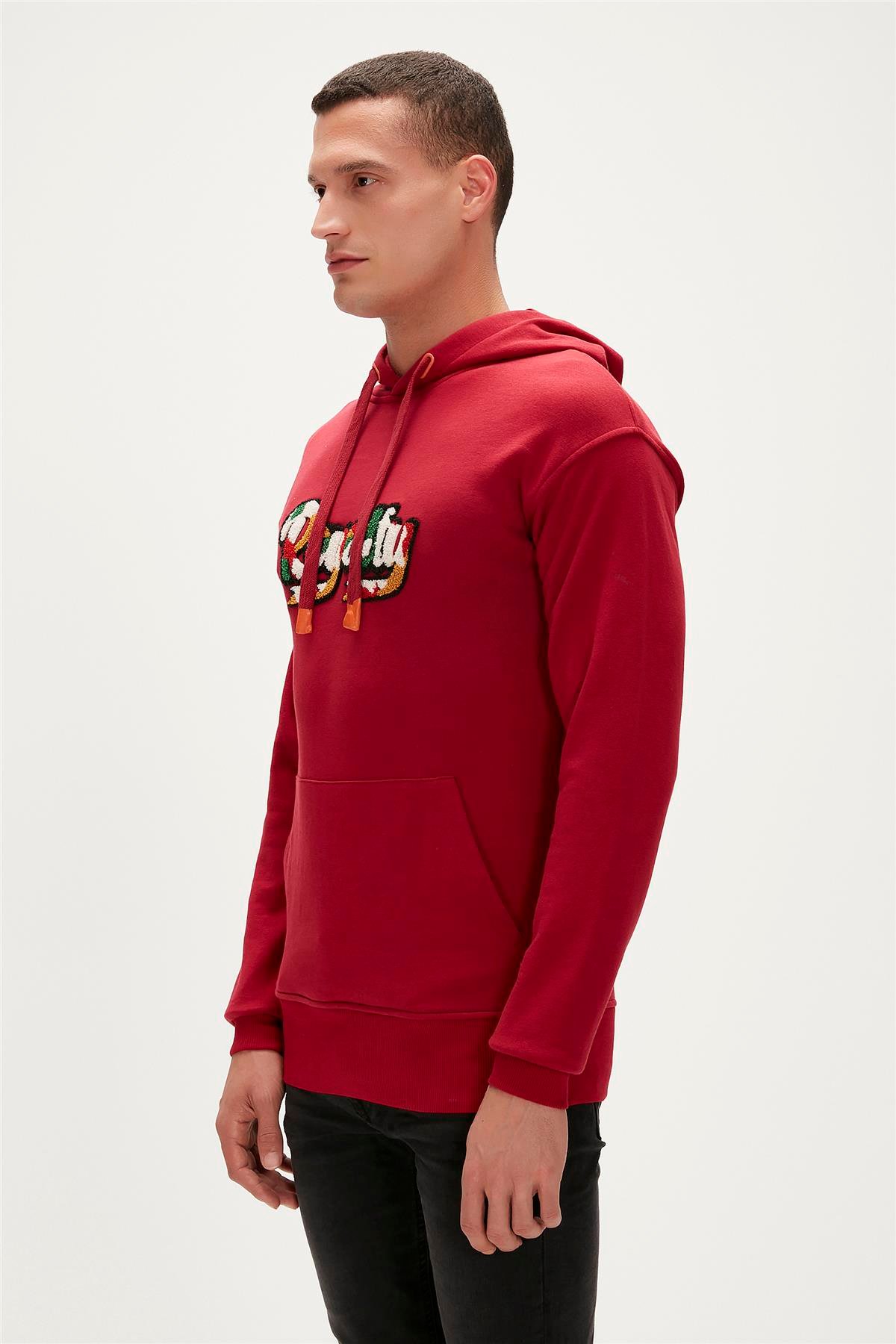 Royalty Hoodie Maroon Bordo Kapüşonlu Erkek Sweatshirt