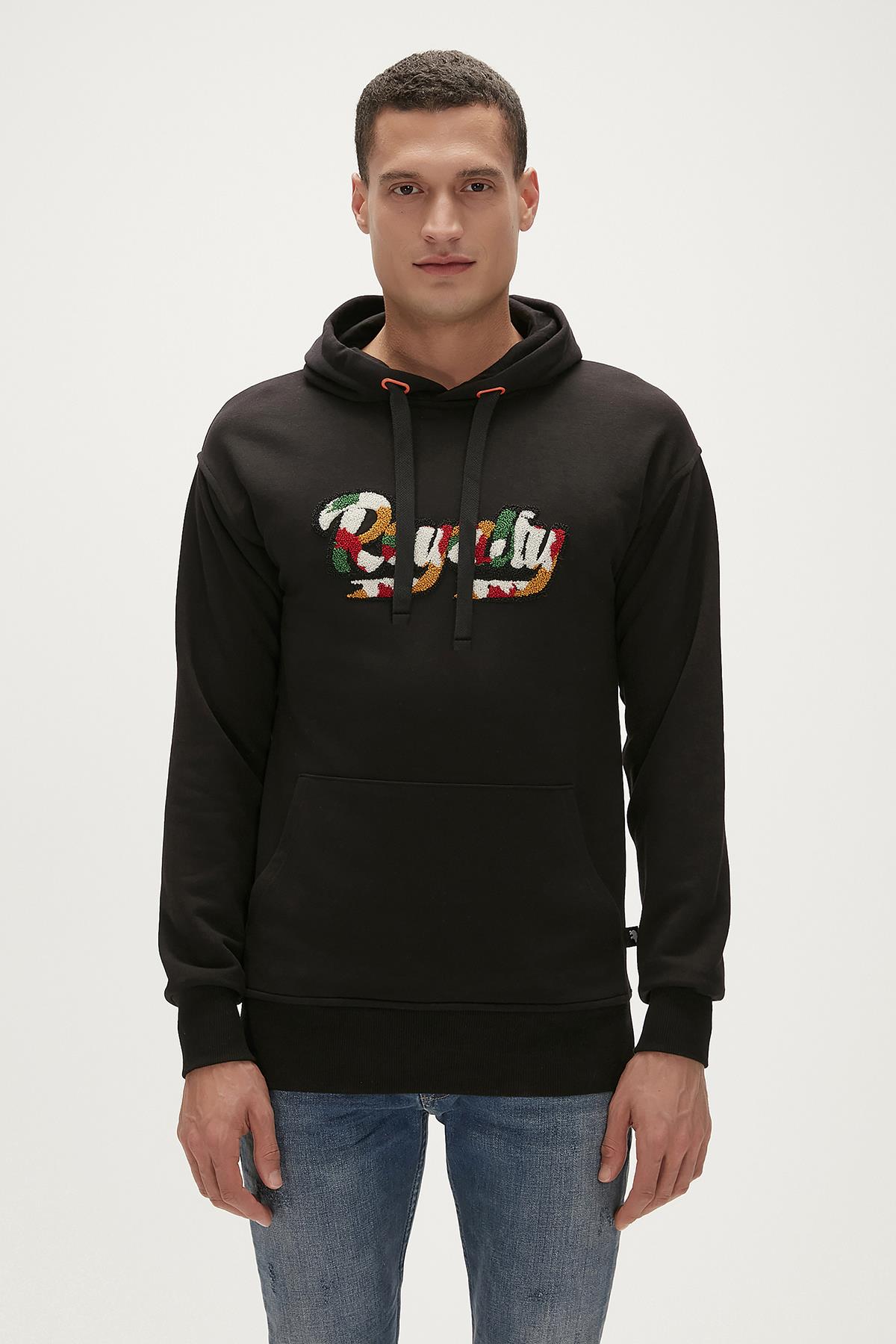 Royalty Hoodie Siyah Kapüşonlu Erkek Sweatshirt