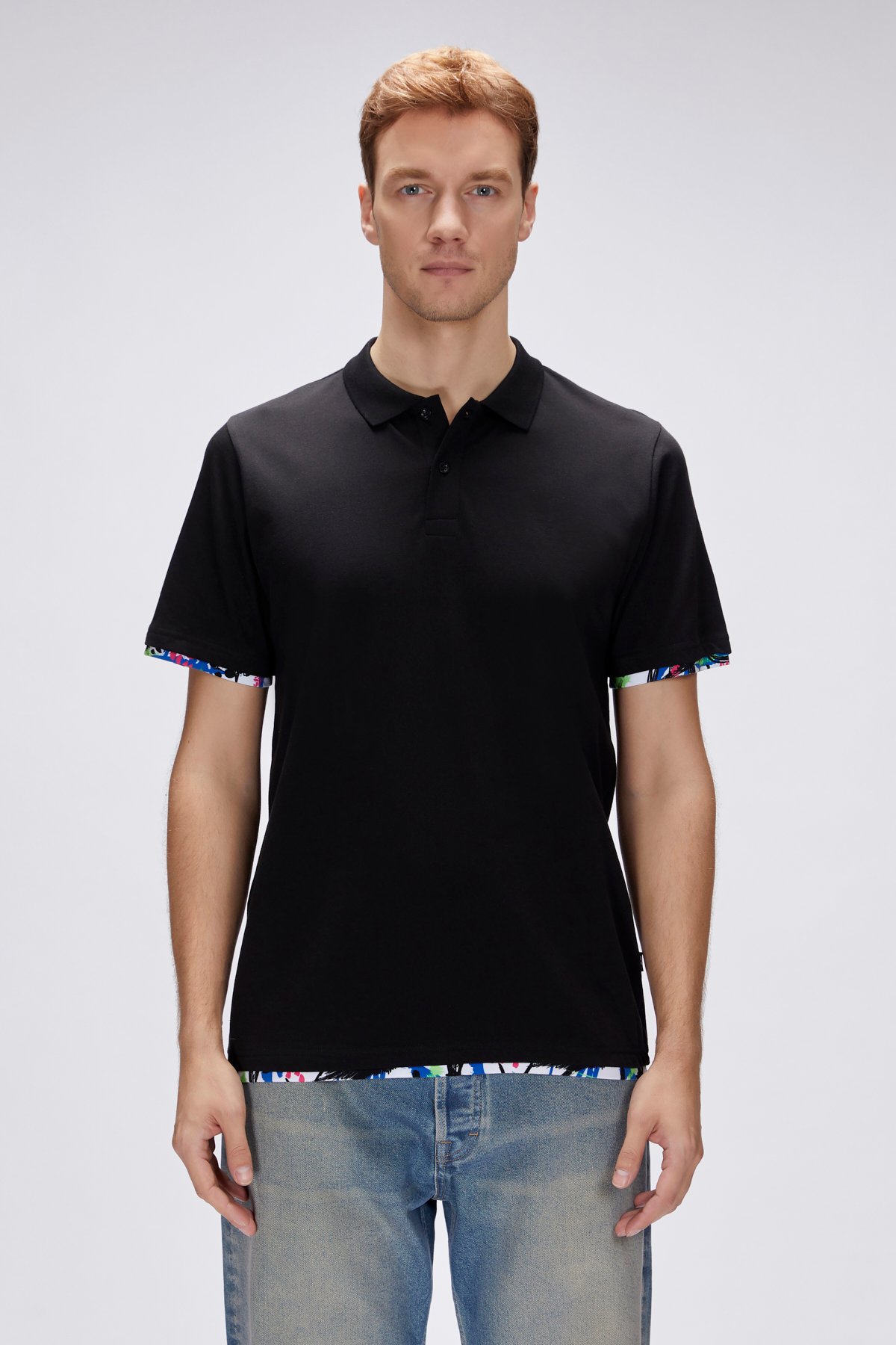 Rubin Siyah Polo Yaka Erkek Tişört