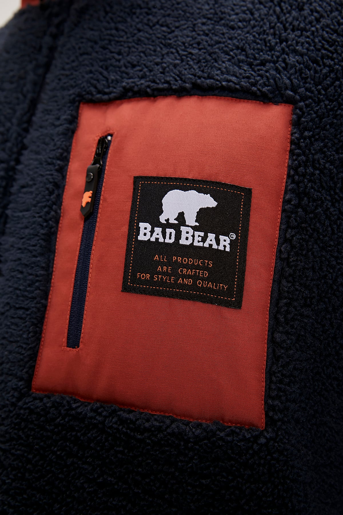 Ryan Navy Mens Full-Zip Plush Jacket