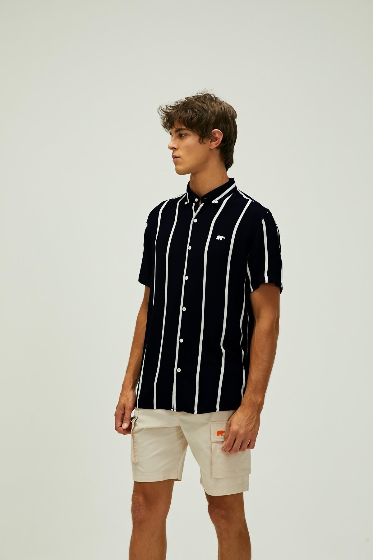 Sergio Black Mens Short Sleeve Shirt