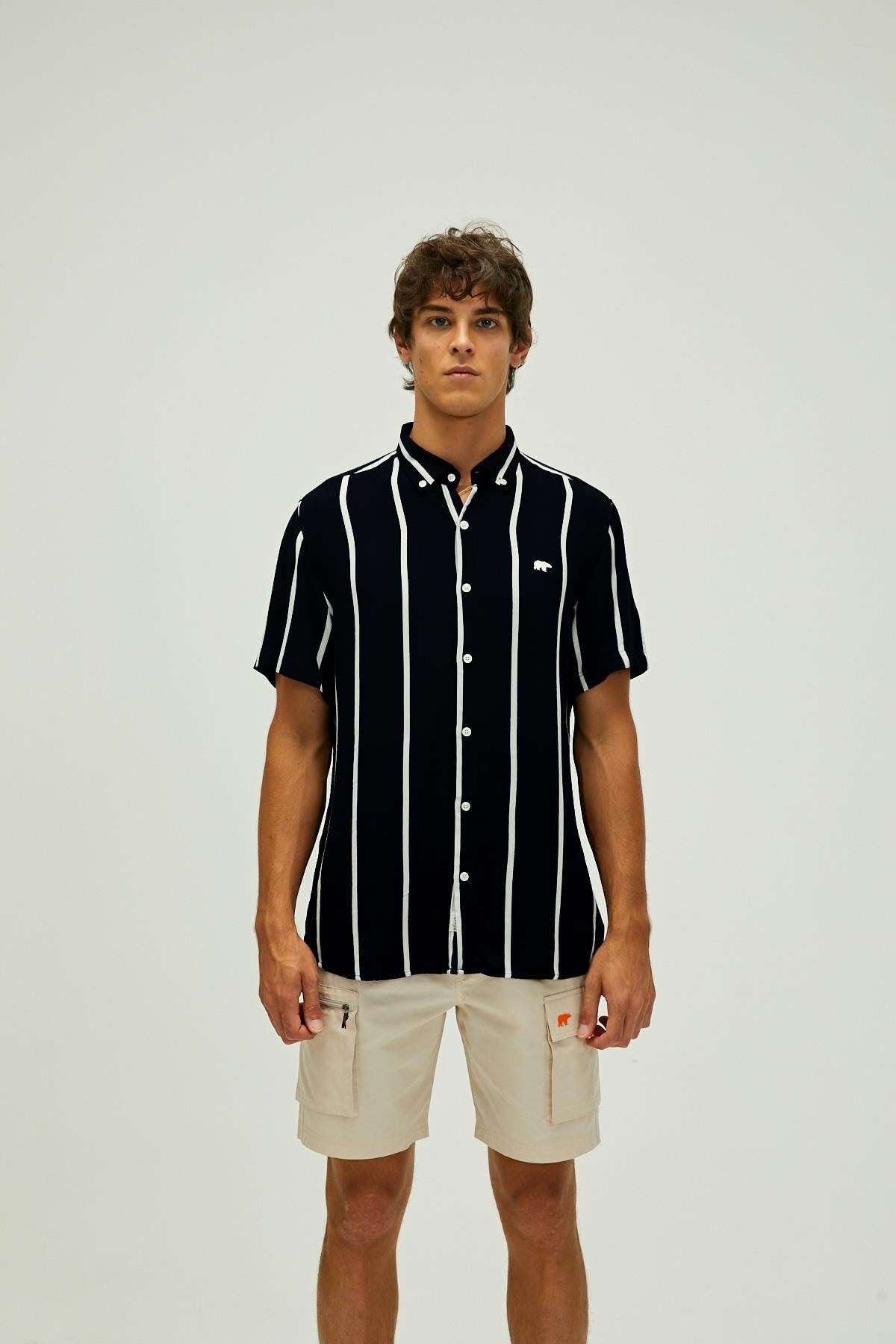 Sergio Black Mens Short Sleeve Shirt