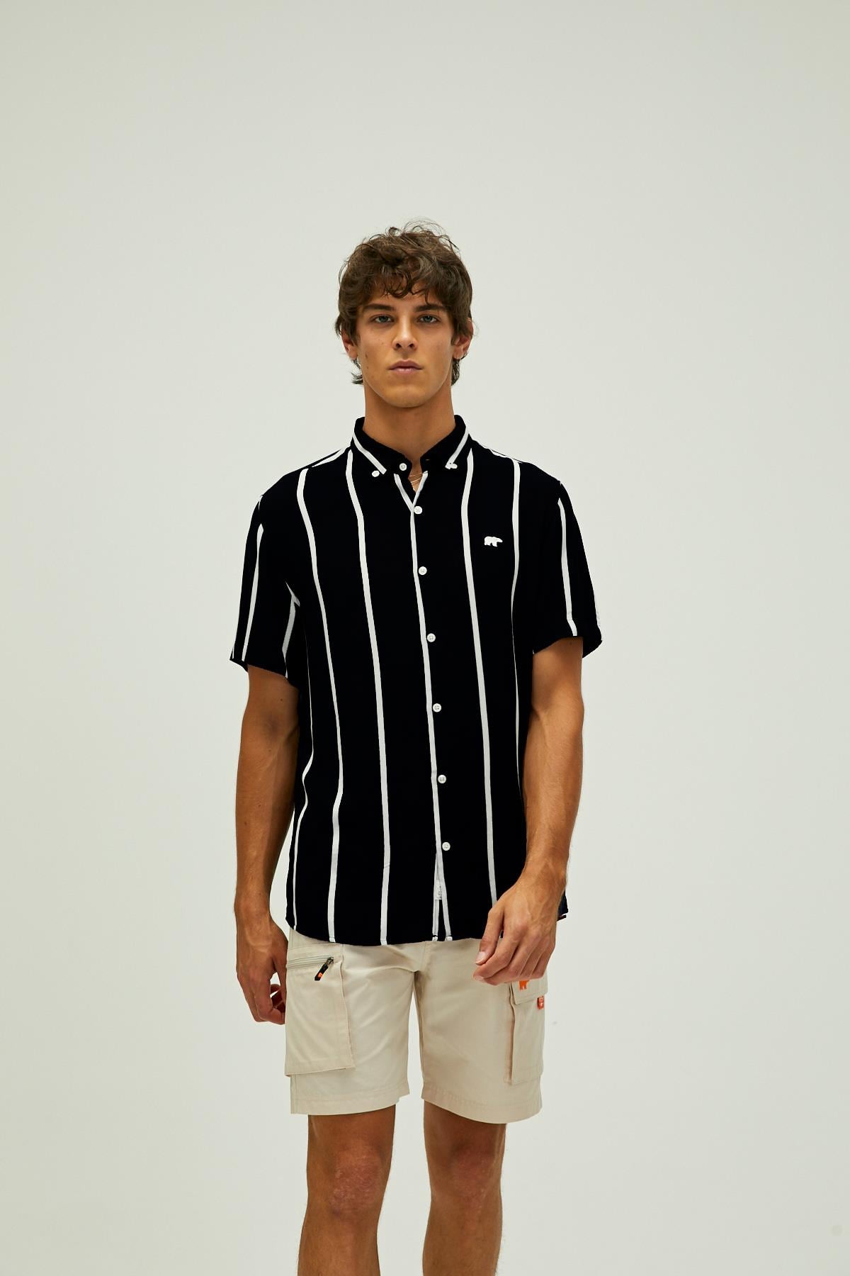 Sergio Black Mens Short Sleeve Shirt