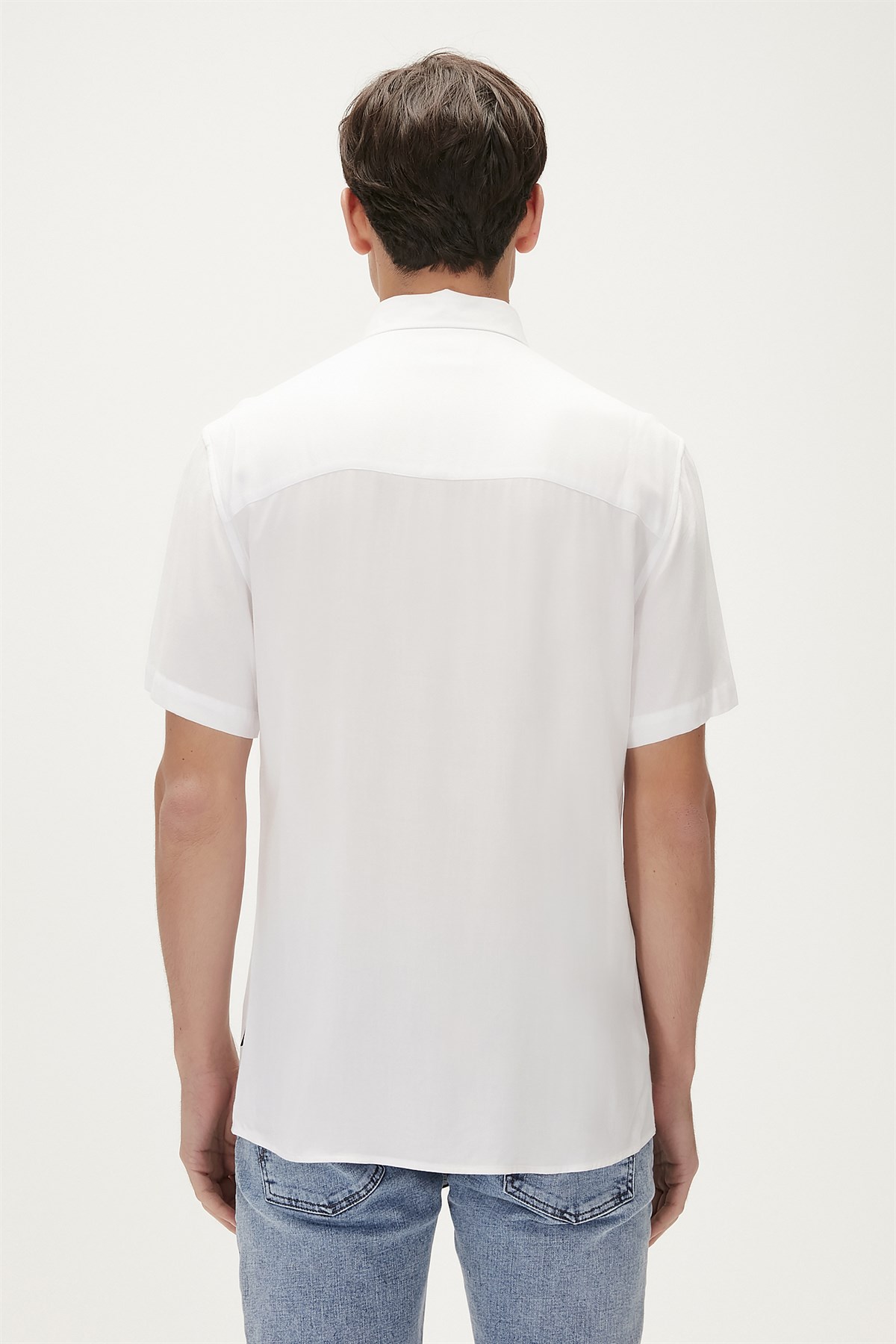Smile Off-White Mens Short Sleeve Shirt